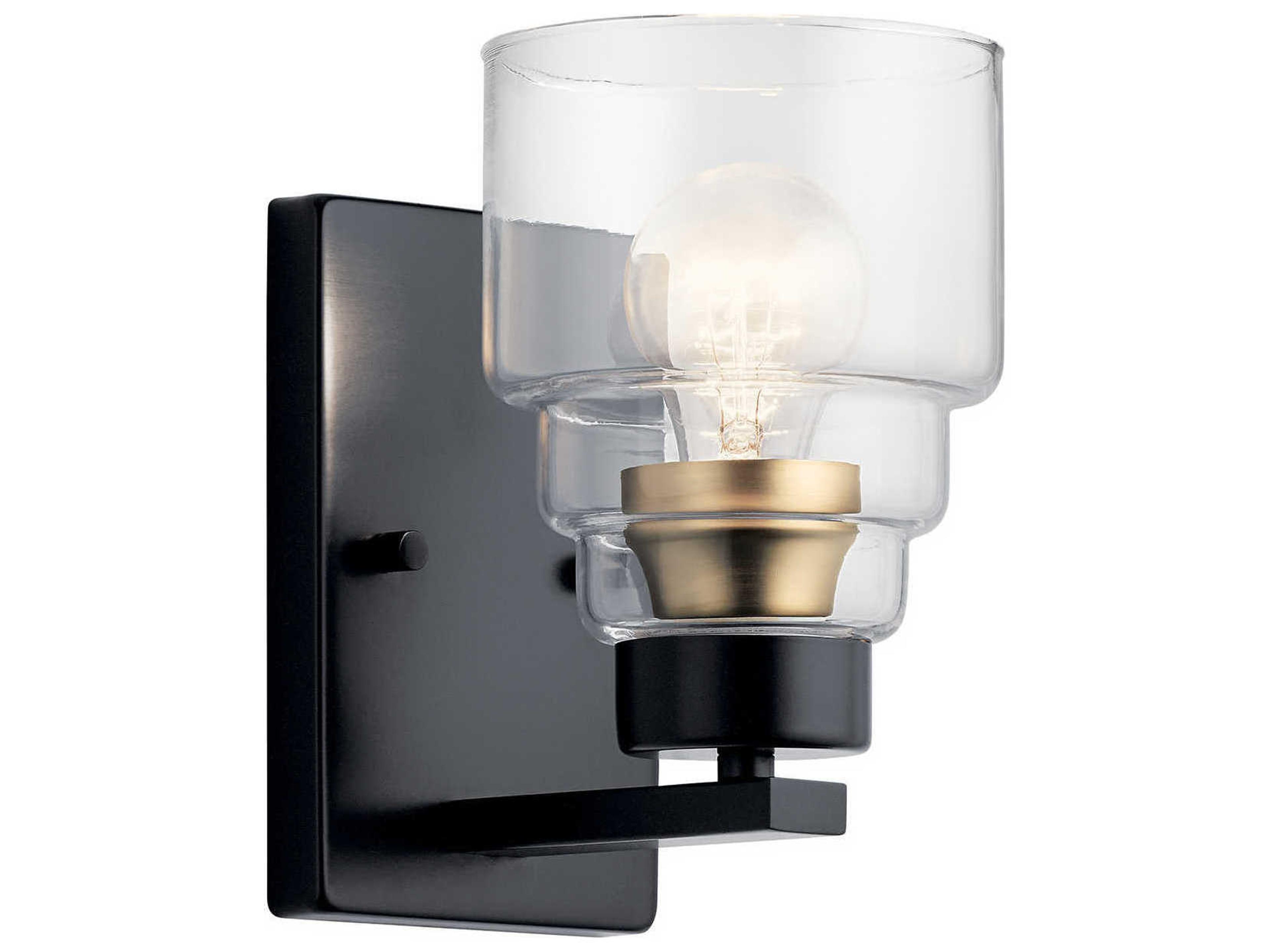 Vionnet 1-Light Black Glass Wall Sconce