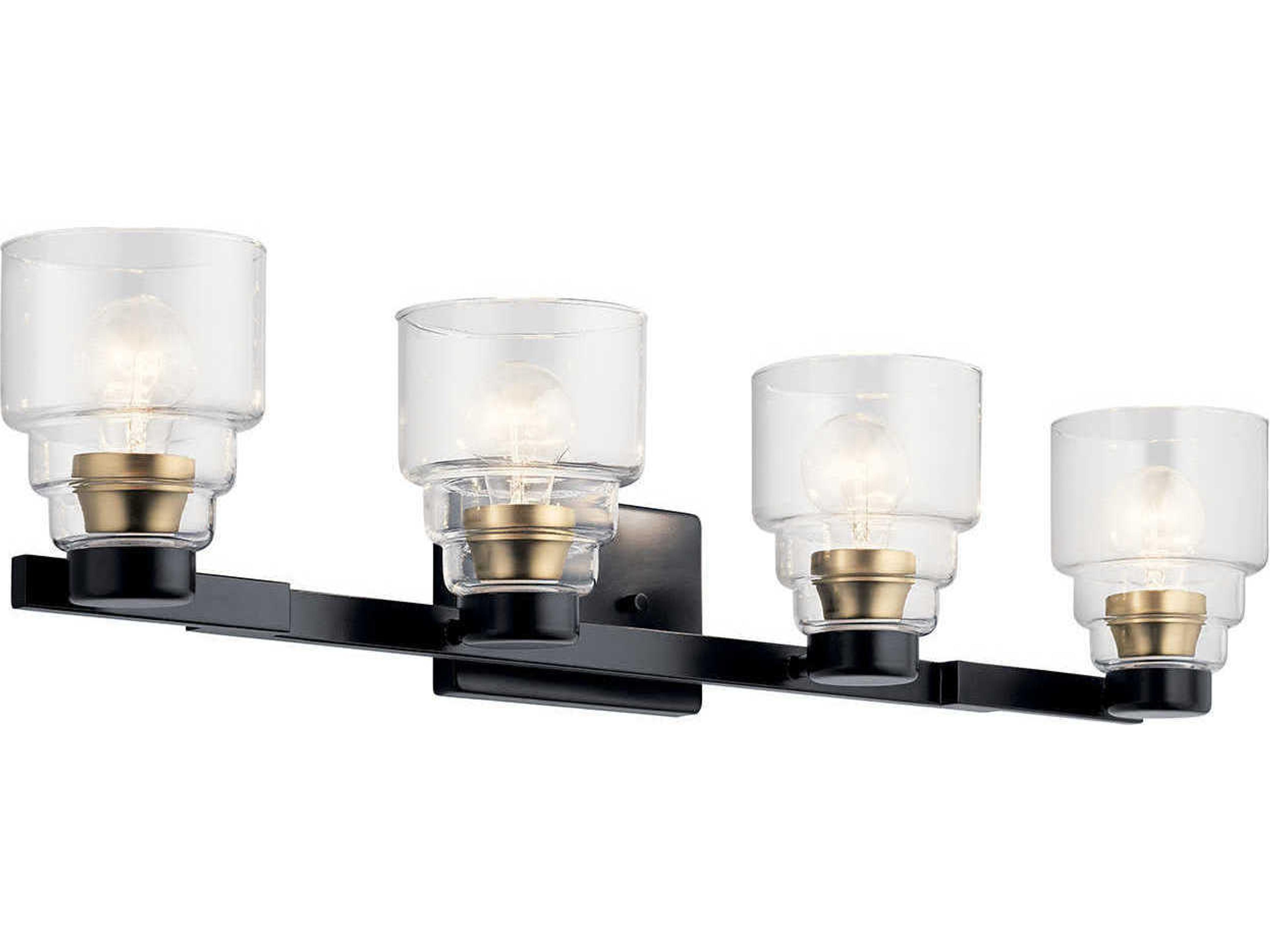 Vionnet 4-Light Black Glass Vanity Light