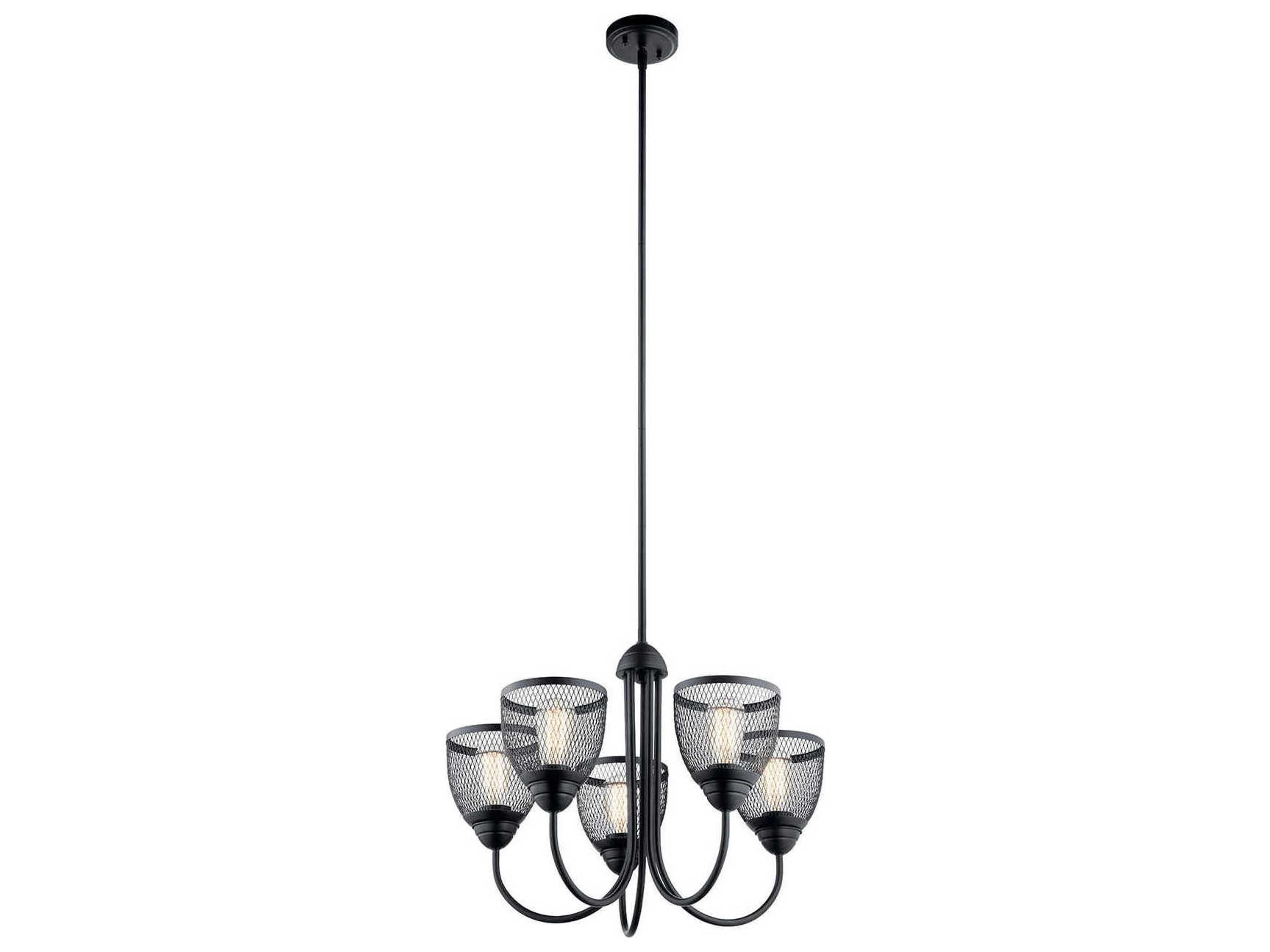 Voclain 5-Light Black Bell Chandelier