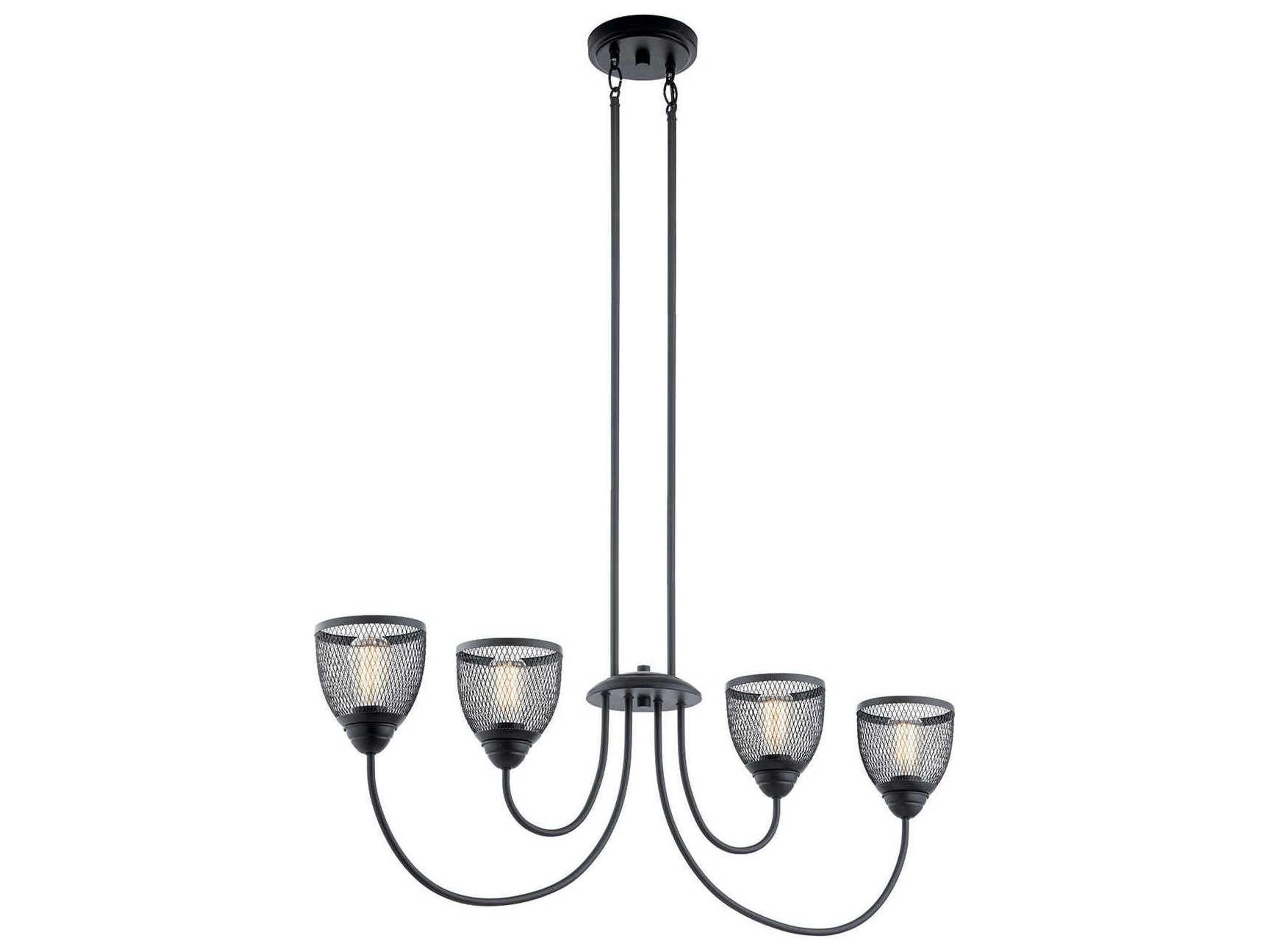 Voclain 4-Light Black Bell Island Pendant