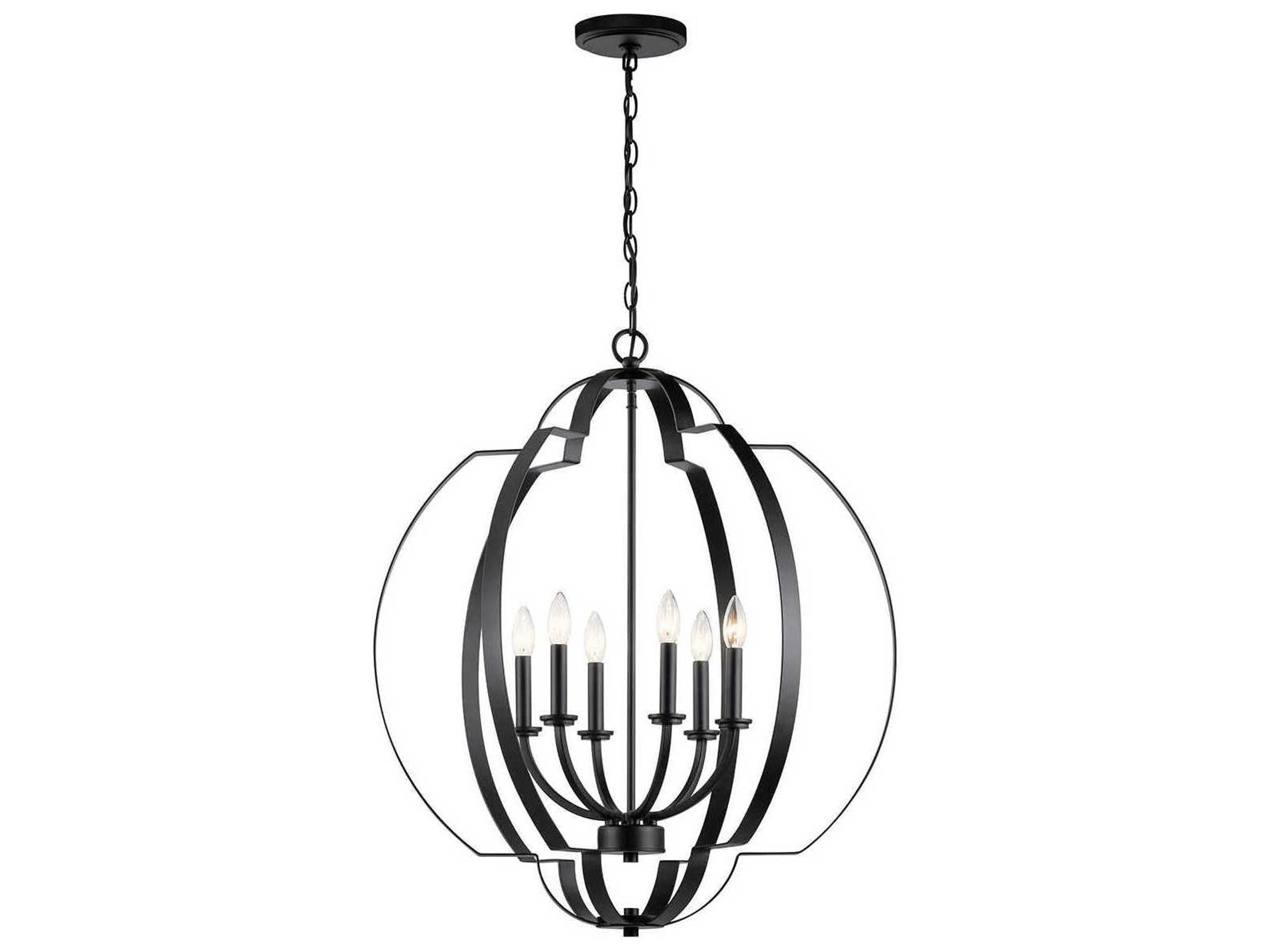 Voleta 6-Light Black Candelabra Geometric Chandelier