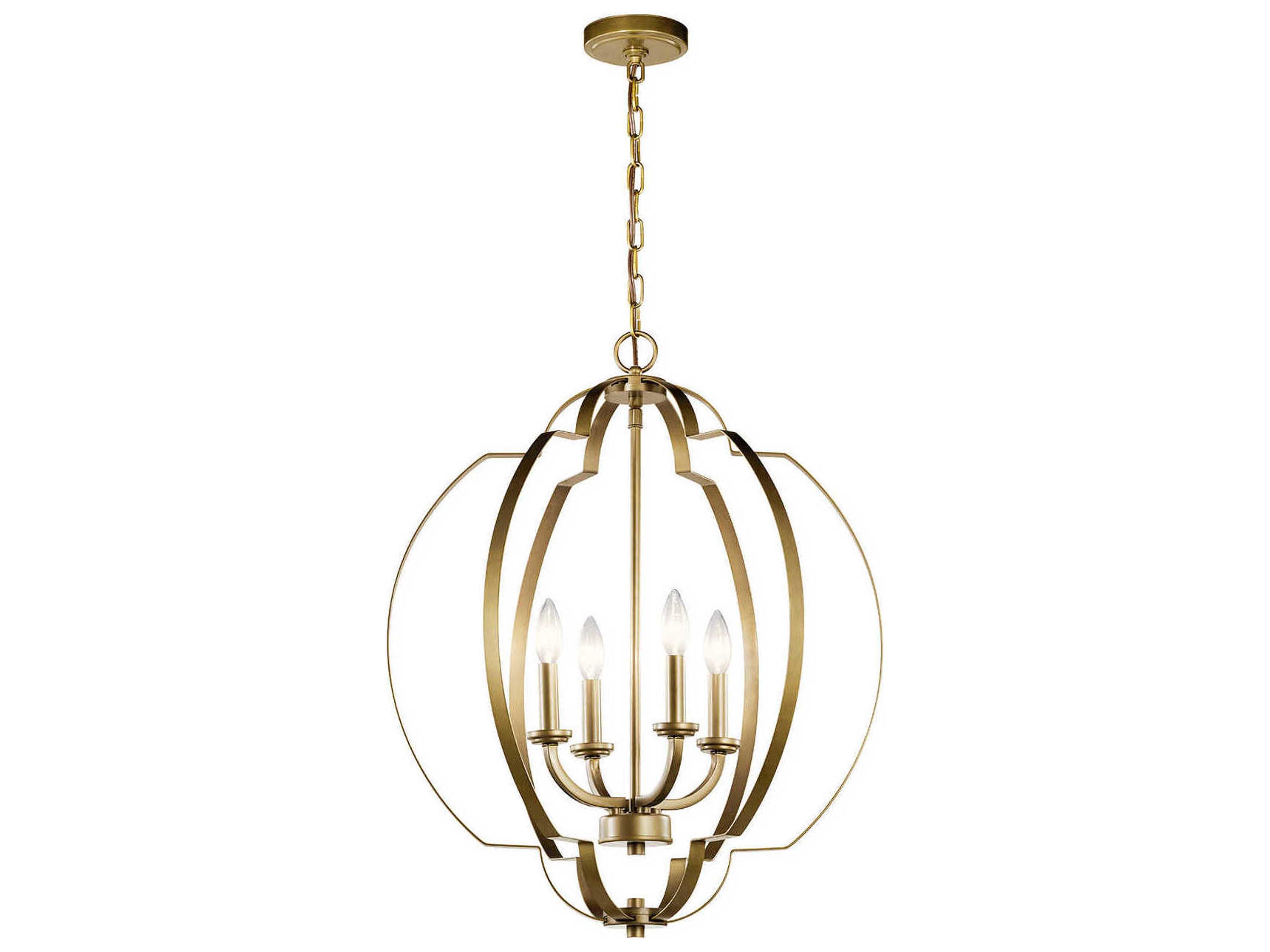 Voleta 4-Light Natural Brass Candelabra Geometric Chandelier