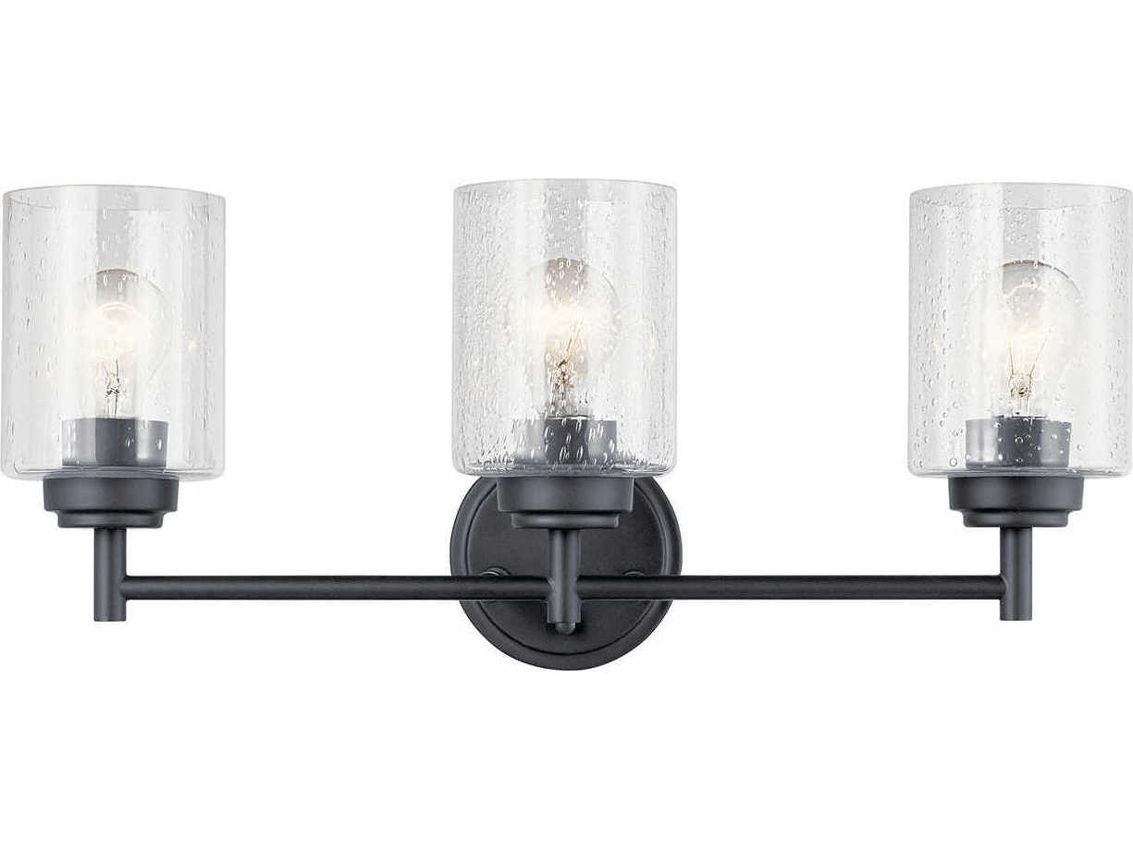 Winslow 3-Light Black Glass Vanity Light