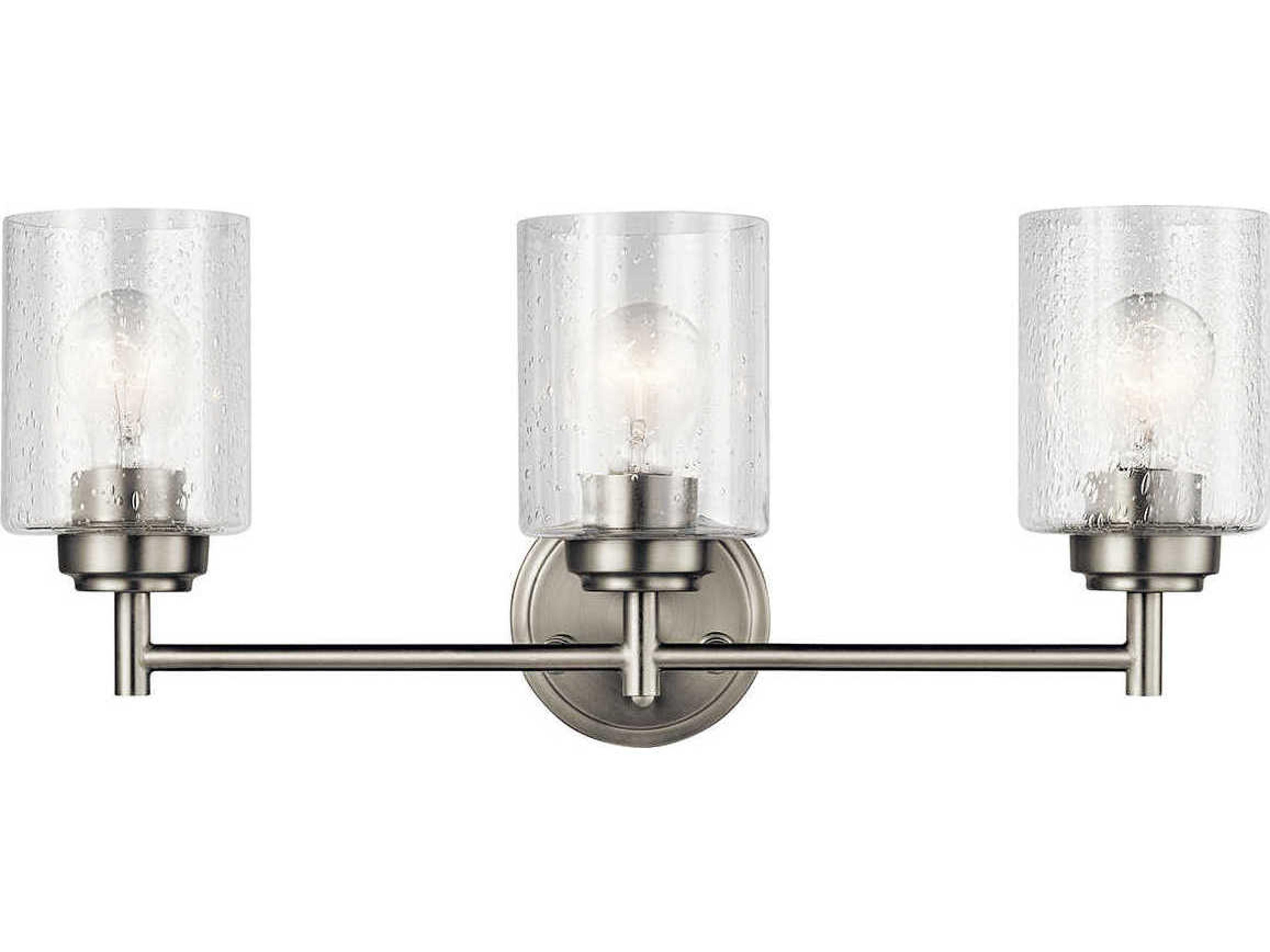 Winslow 3-Light Brushed Nickel Glass Vanity Light