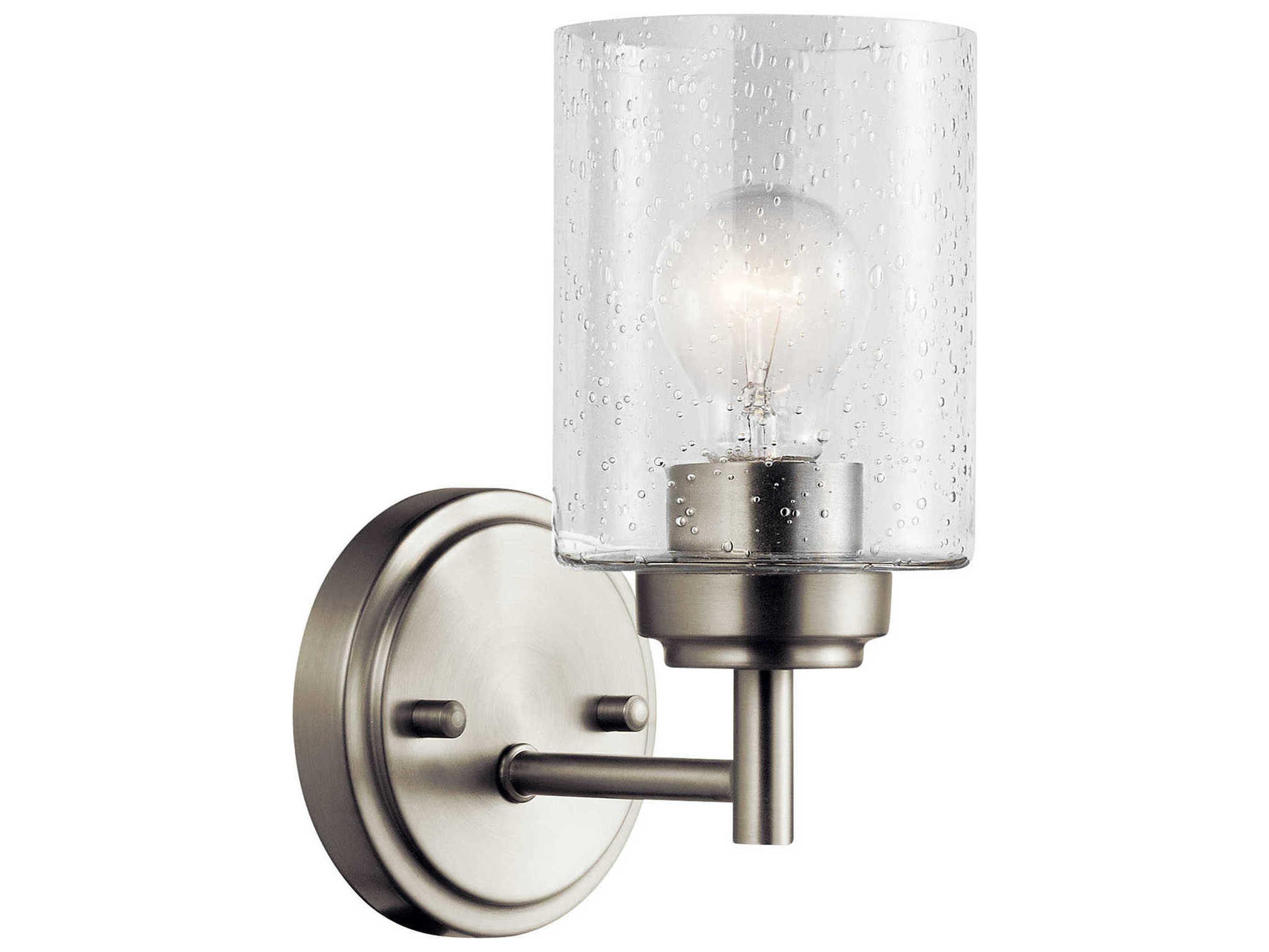 Winslow 1-Light Brushed Nickel Glass Wall Sconce
