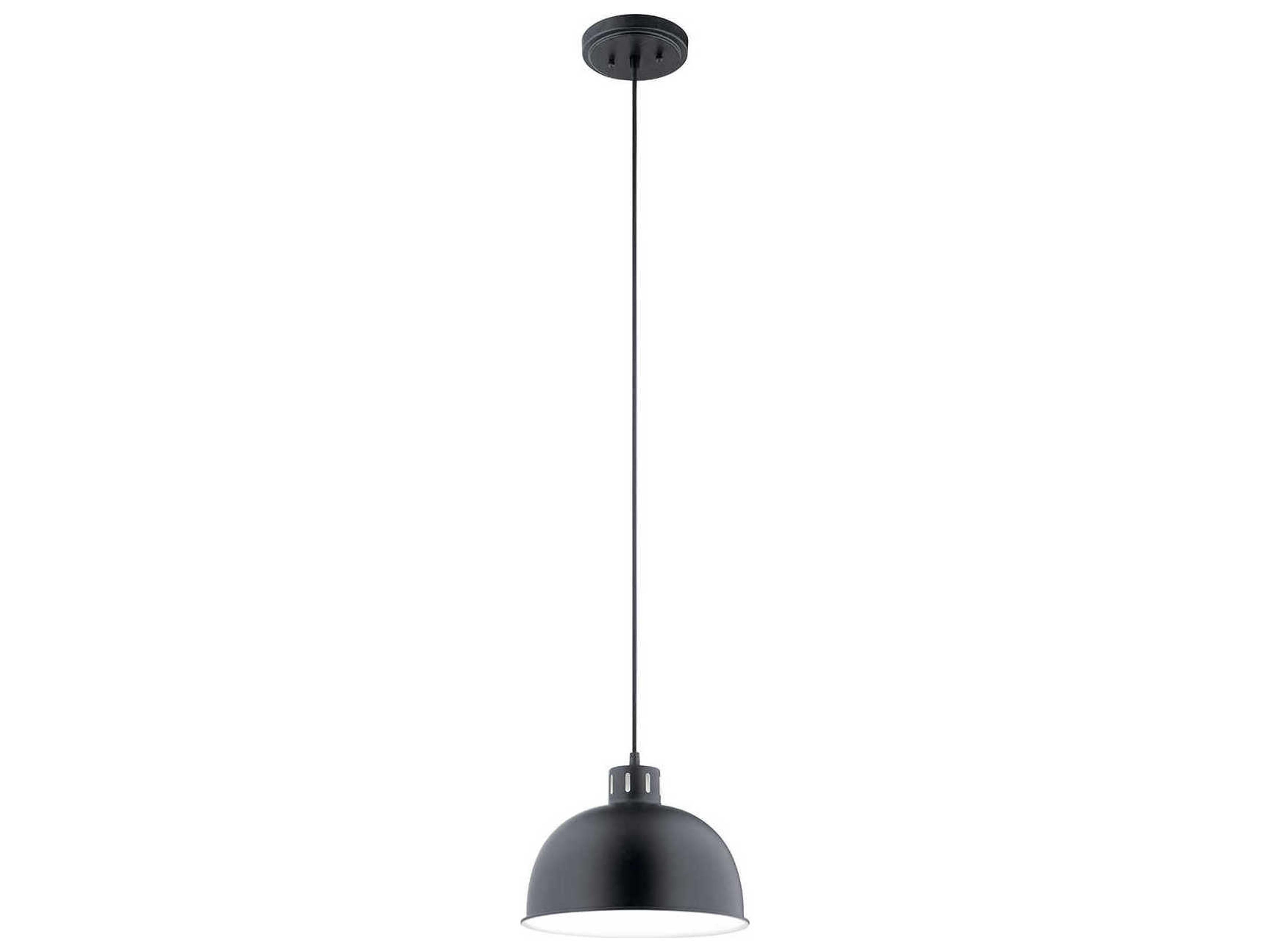 Zailey 1-Light Black Dome Mini Pendant