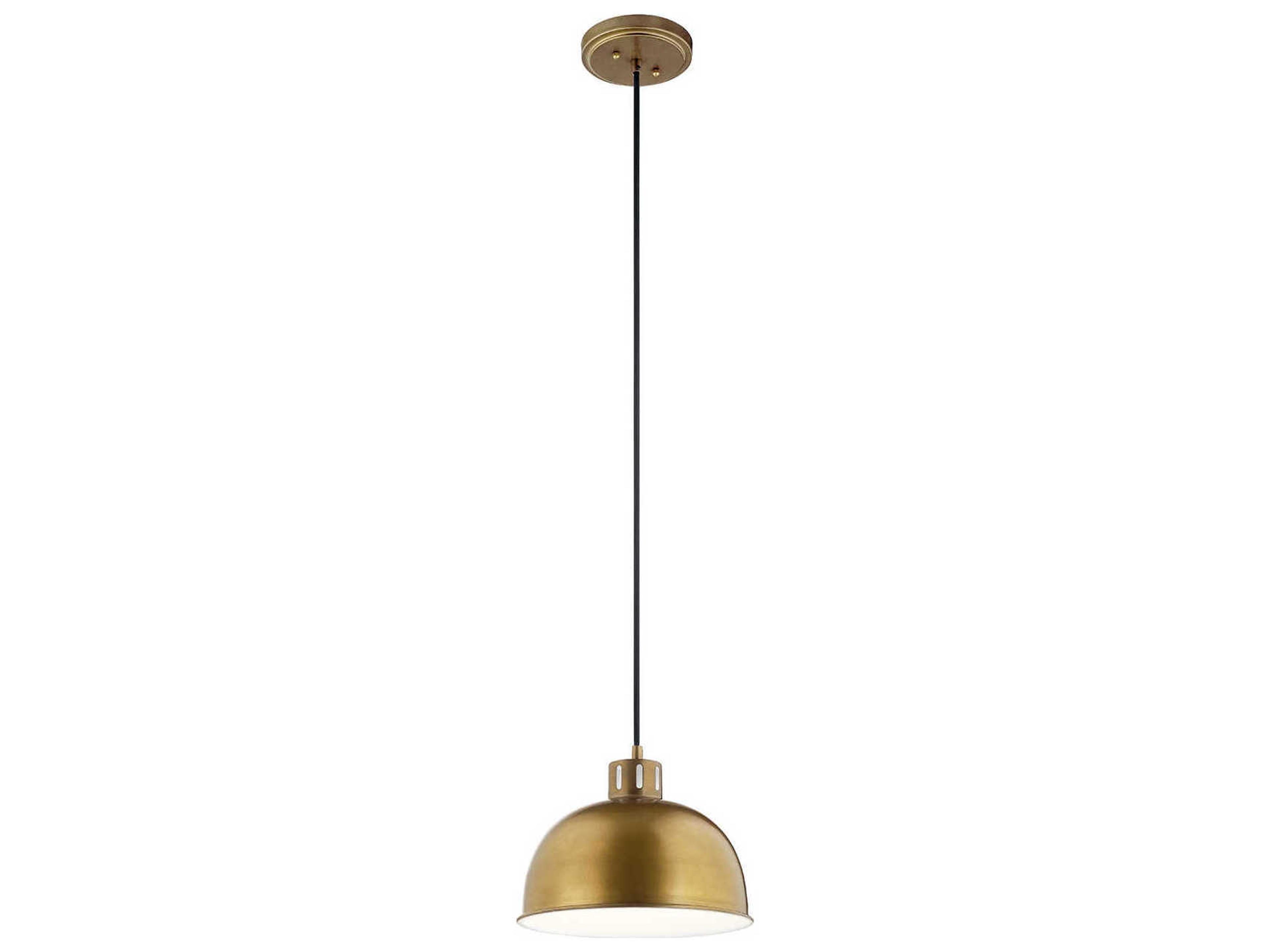 Zailey 1-Light Natural Brass Dome Mini Pendant