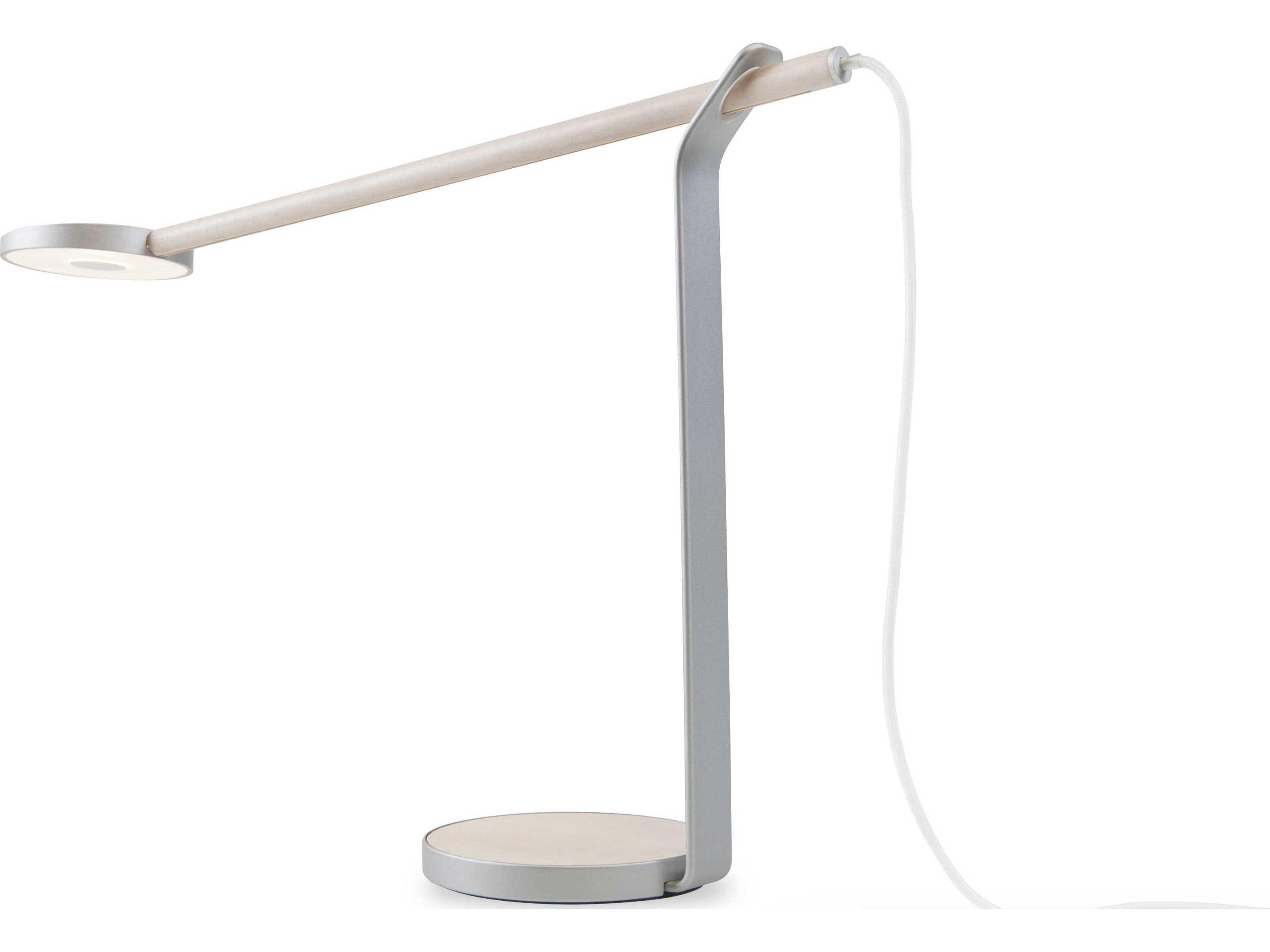 Gravy LED Maple Silver Brown Desk Lamp