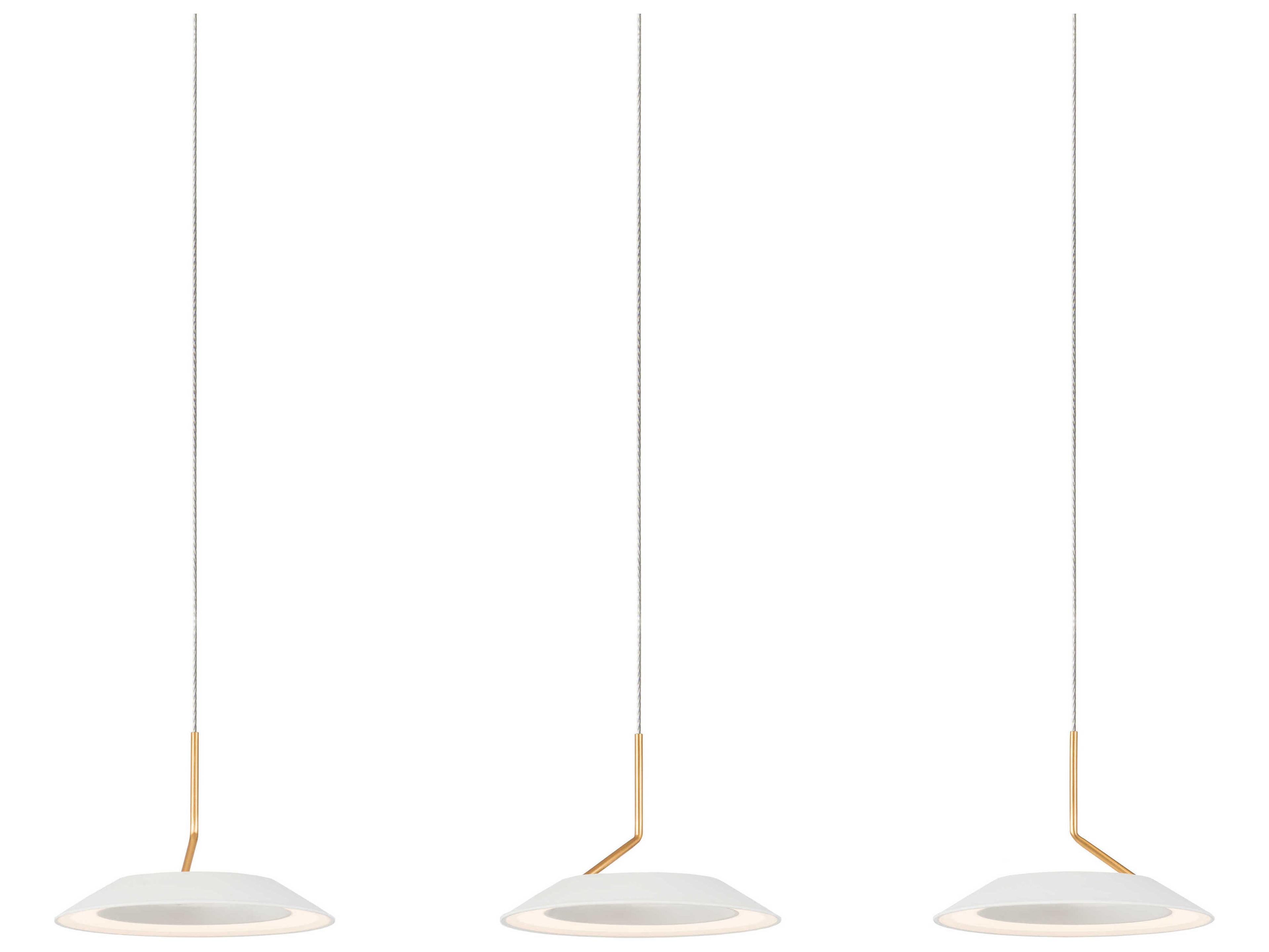Royyo 3-Light Matte White Gold LED Round Island Pendant