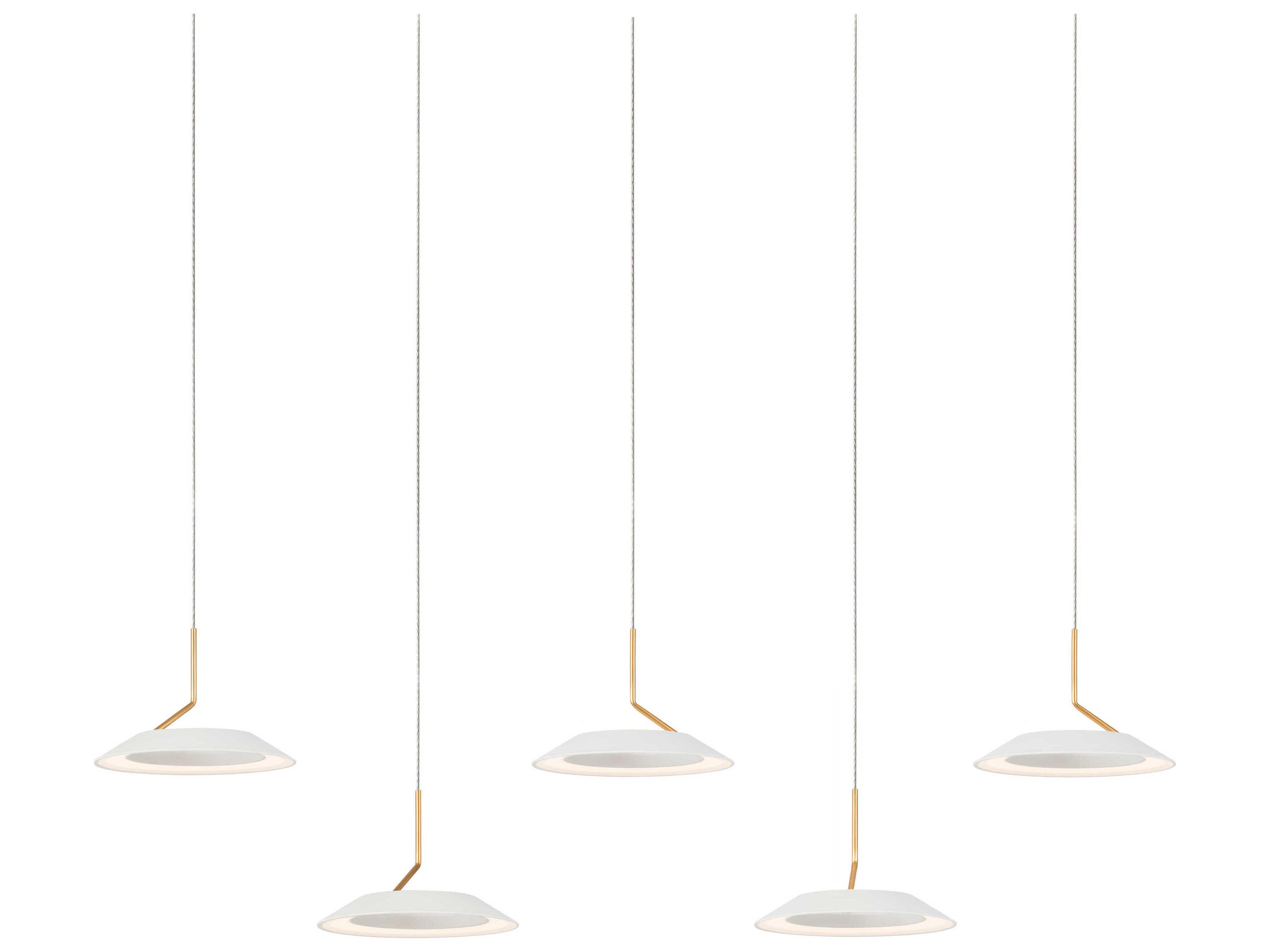 Royyo 5-Light Matte White Gold LED Round Island Pendant
