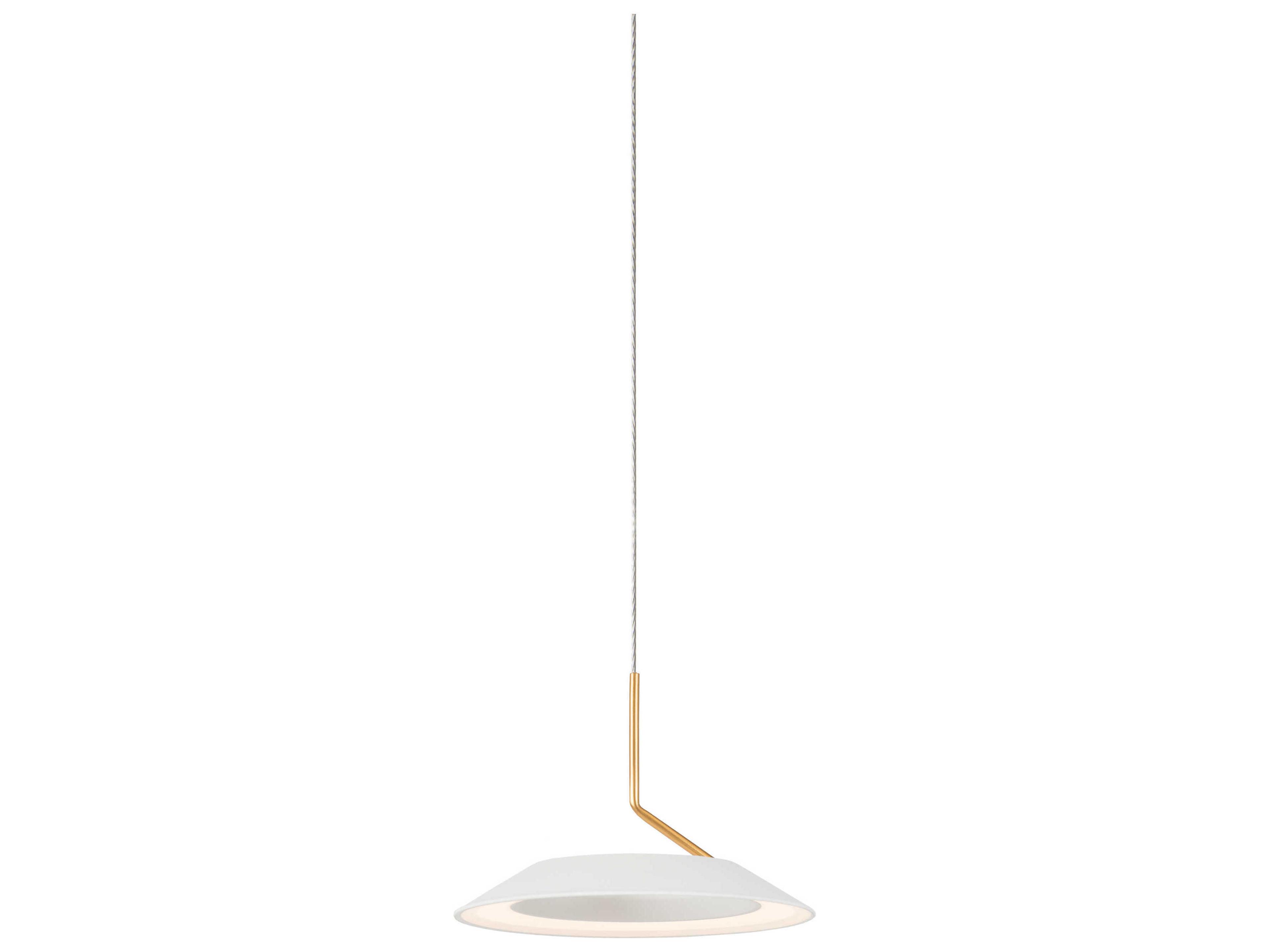 Royyo 1-Light Matte White Gold LED Round Mini Pendant