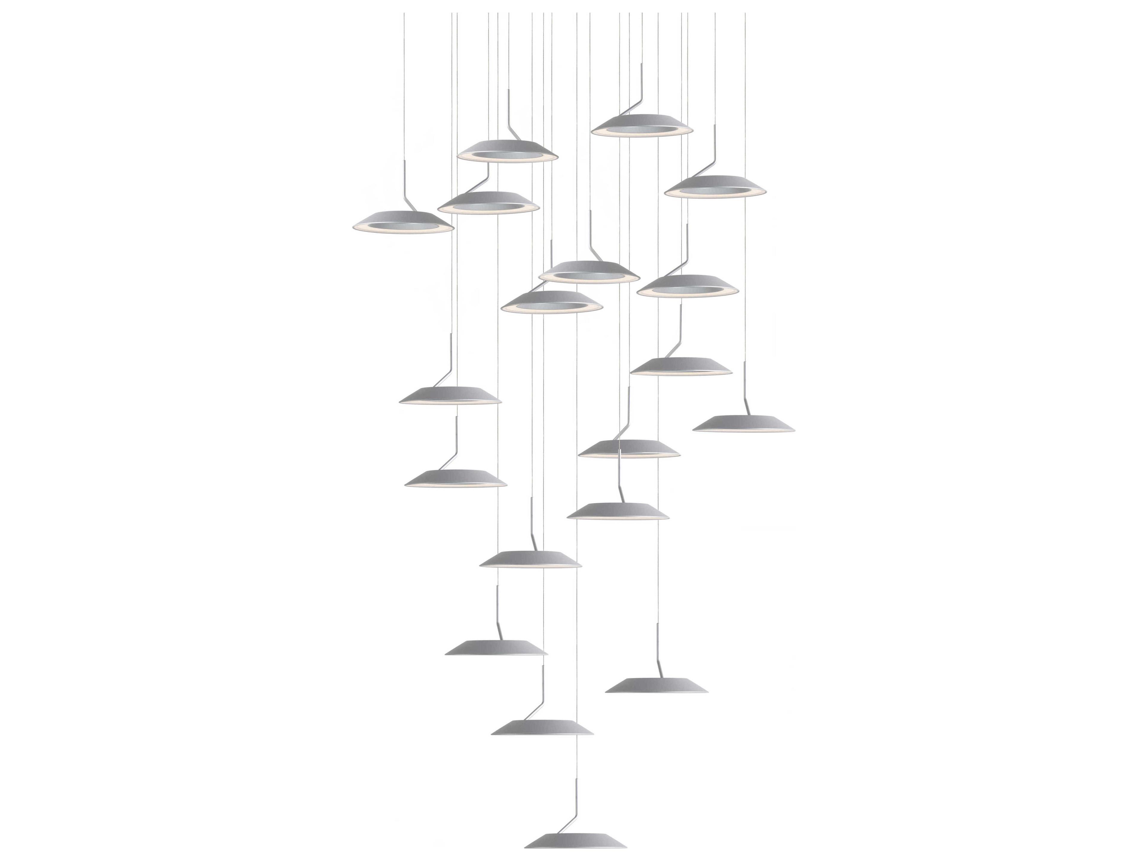 Royyo 19-Light Silver LED Round Pendant