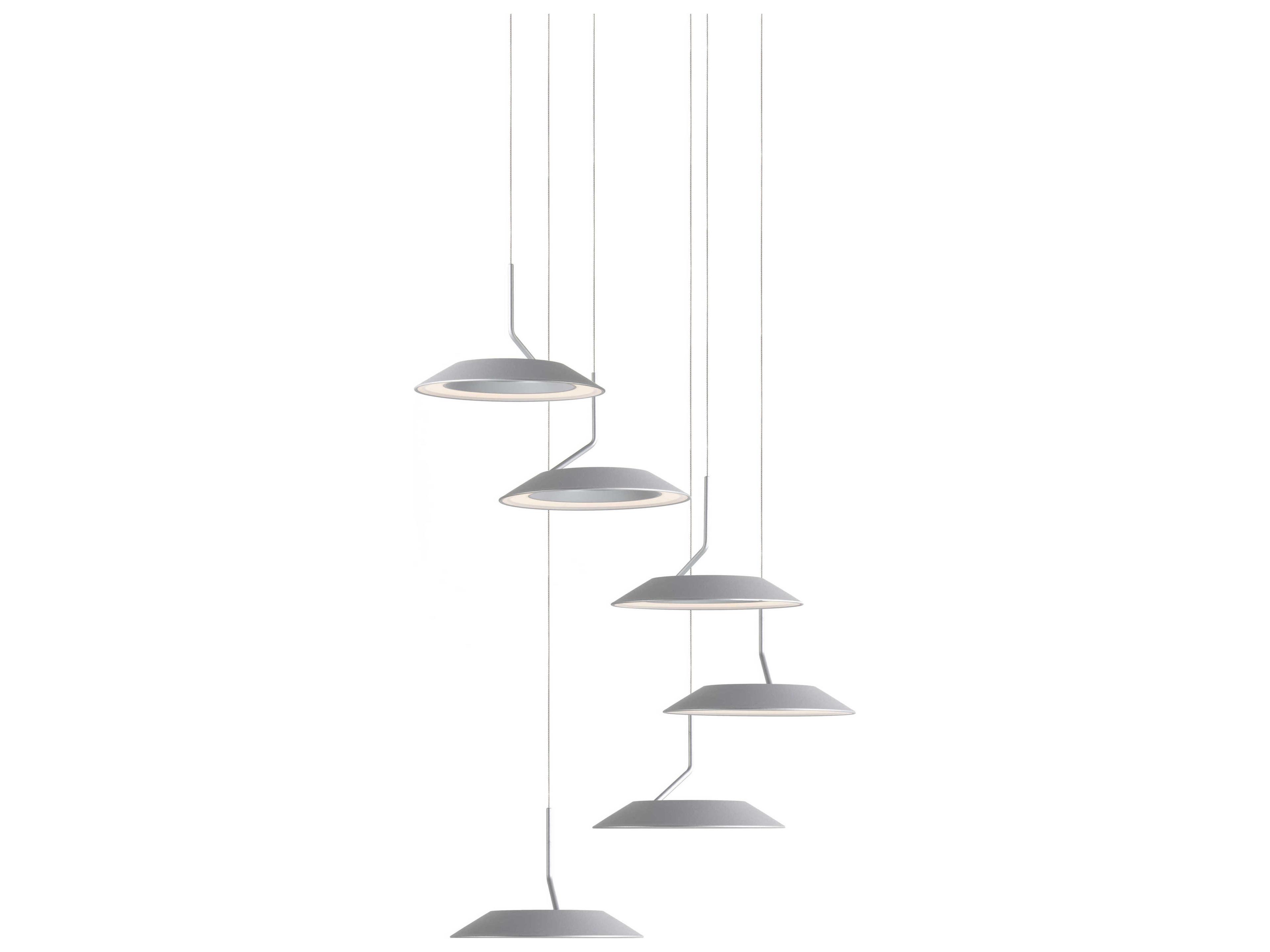Royyo 6-Light Silver LED Round Pendant