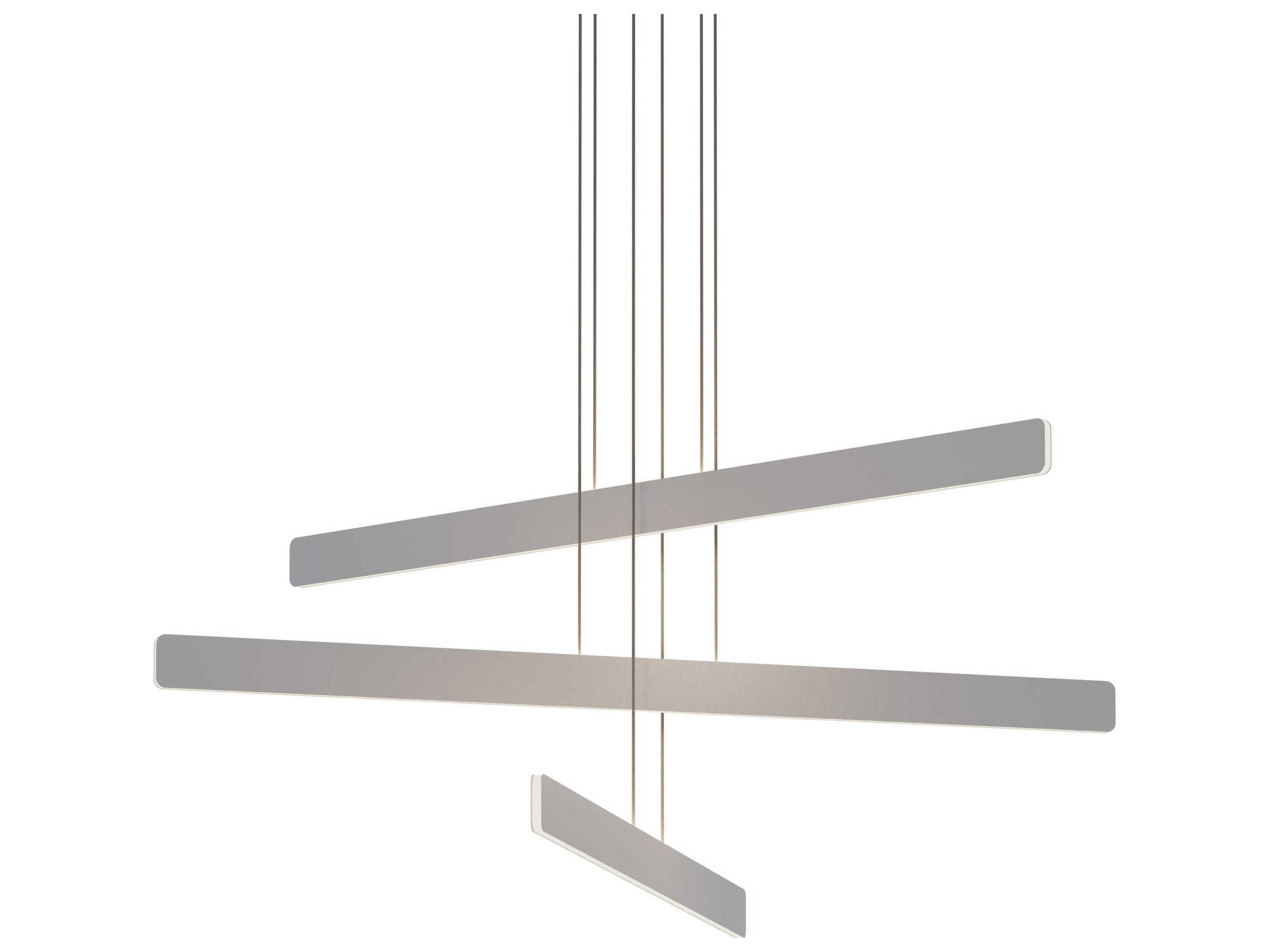 Sub 3-Light Silver LED Linear Tiered Island Pendant