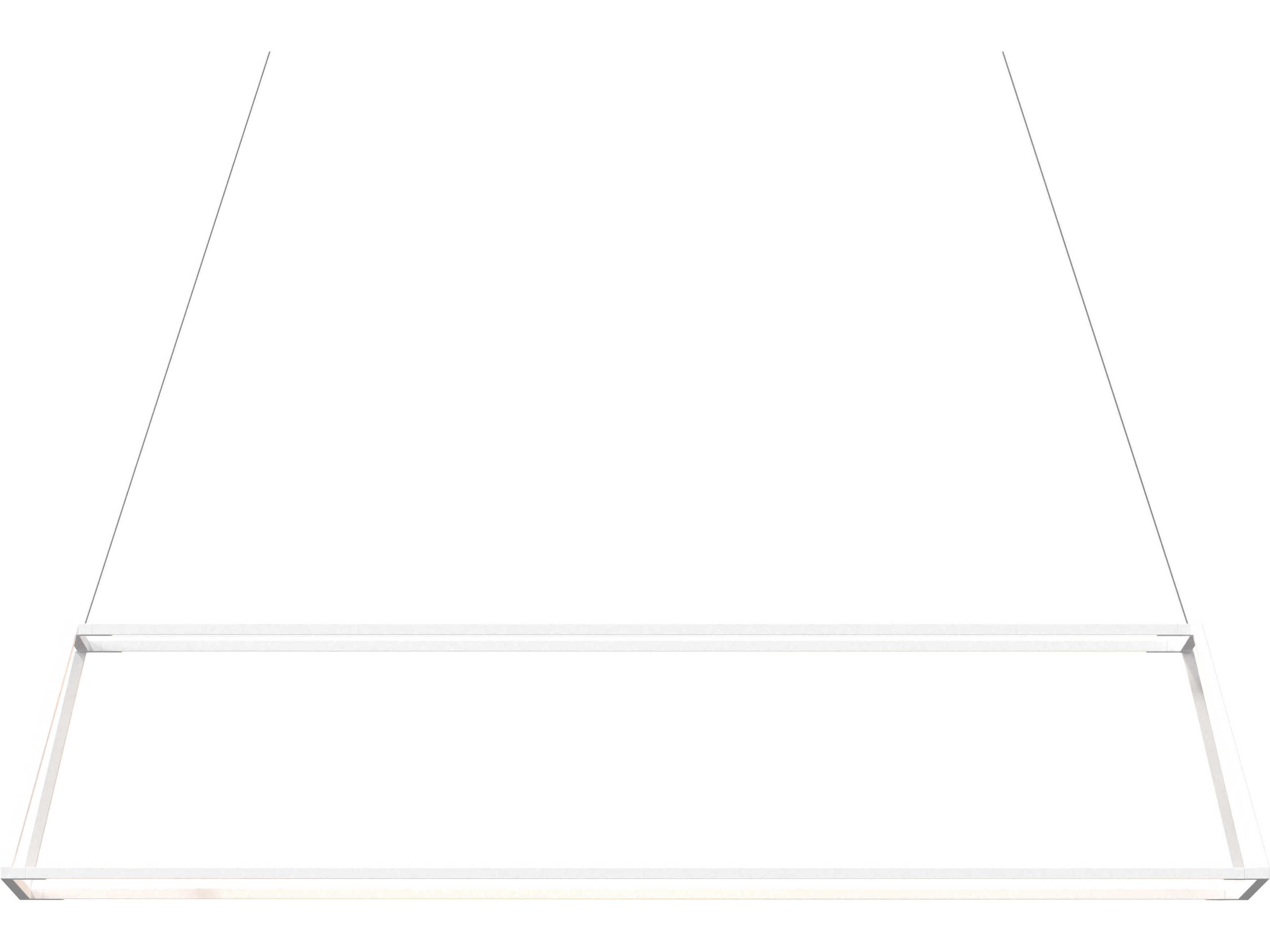 Z-Bar Rise Large Rectangle LED Pendant Matte White