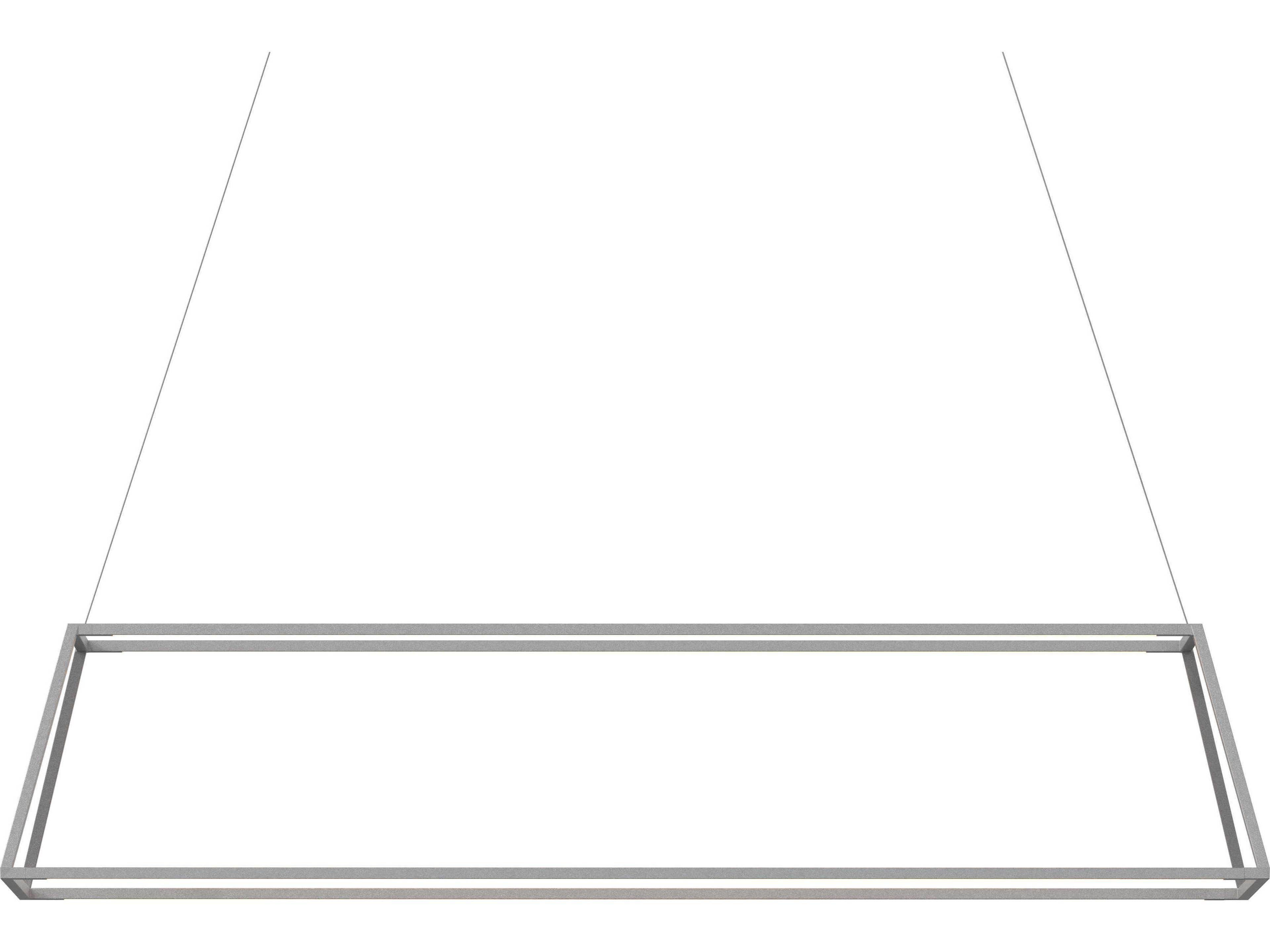 Z-Bar Rise Large Rectangle LED Pendant Modern Silver