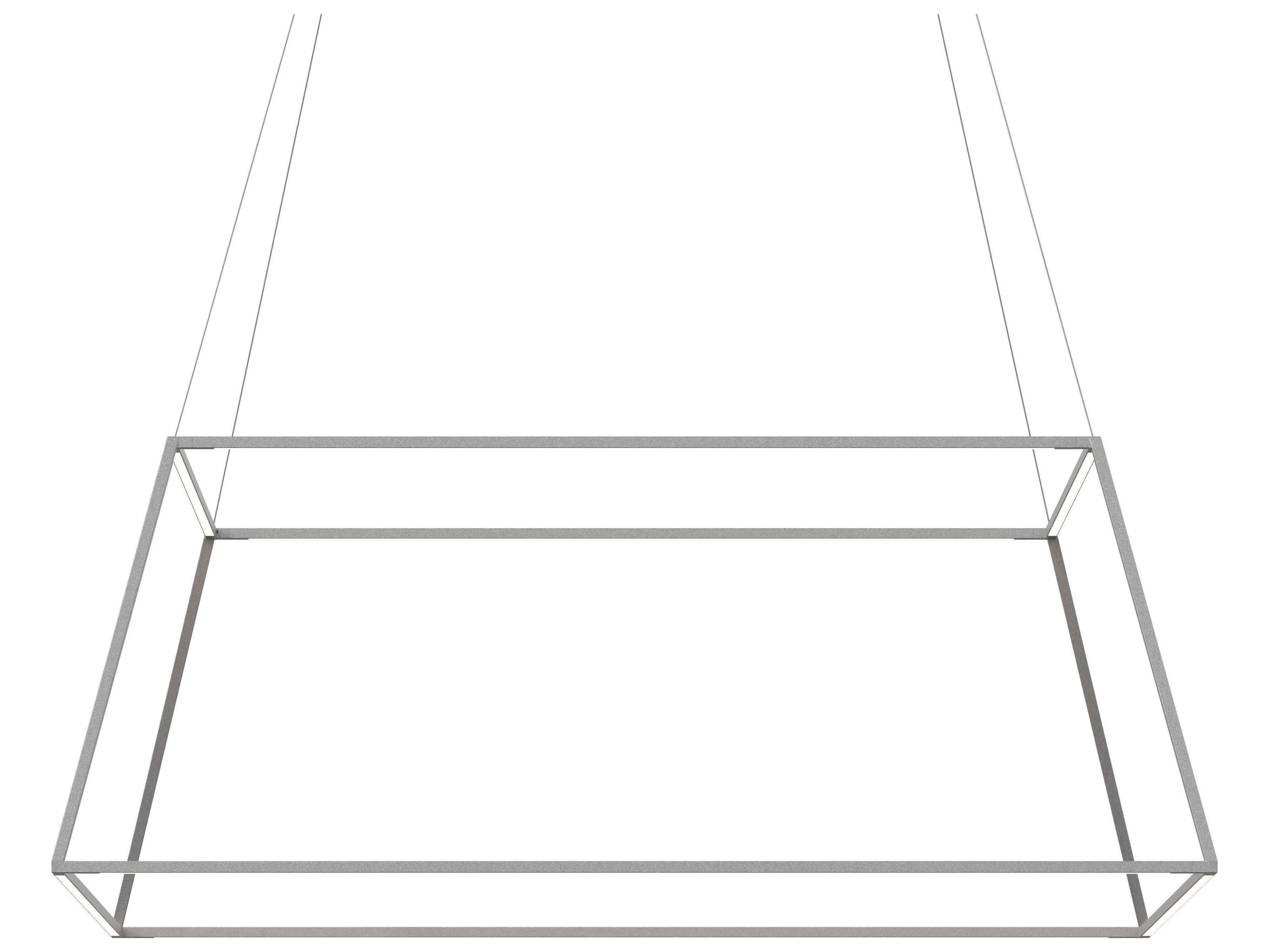 Z-Bar Rise Square LED Pendant Light Silver