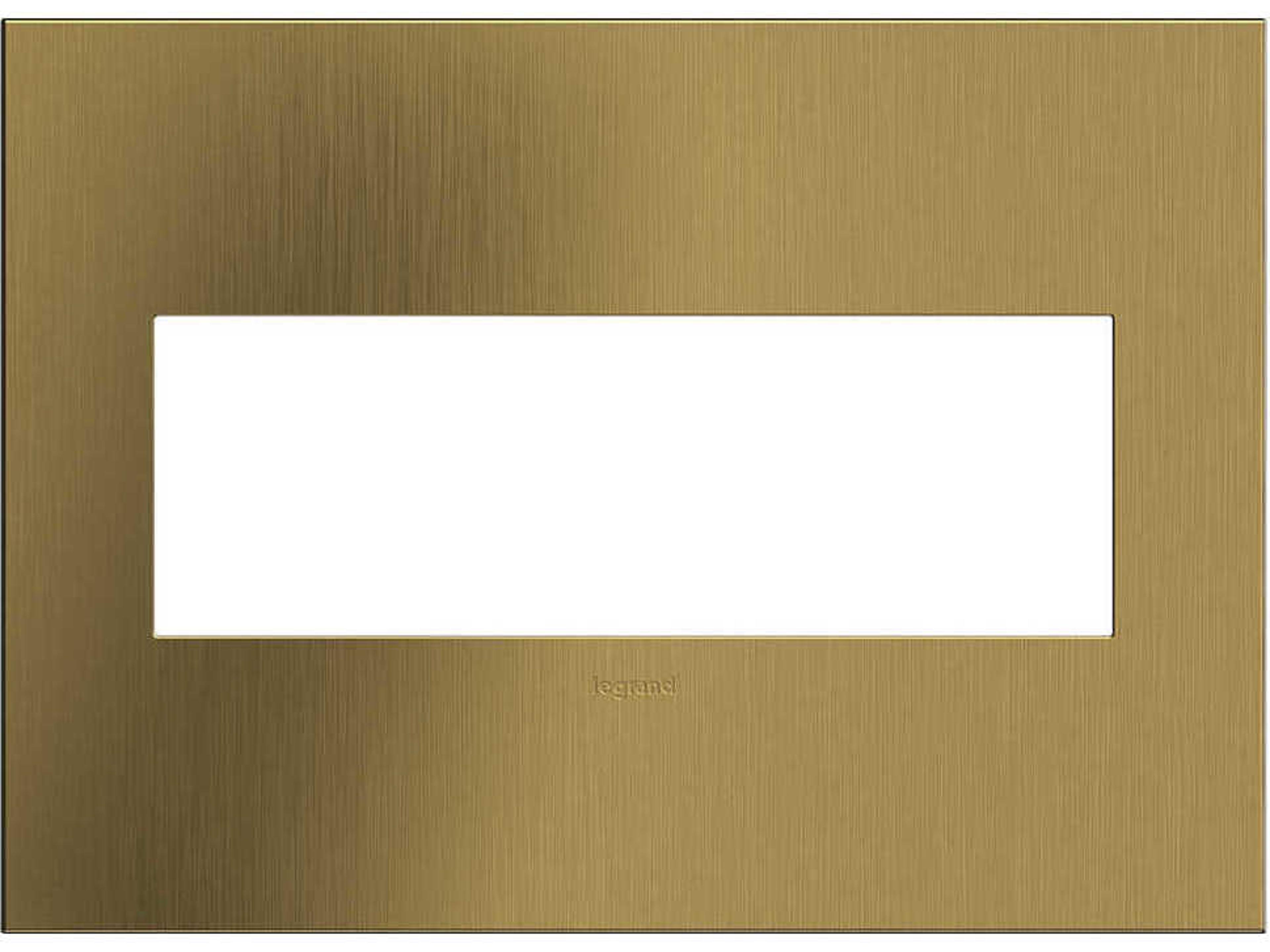 Cast Metals Brushed Satin Brass Three-Gang Wall Plate