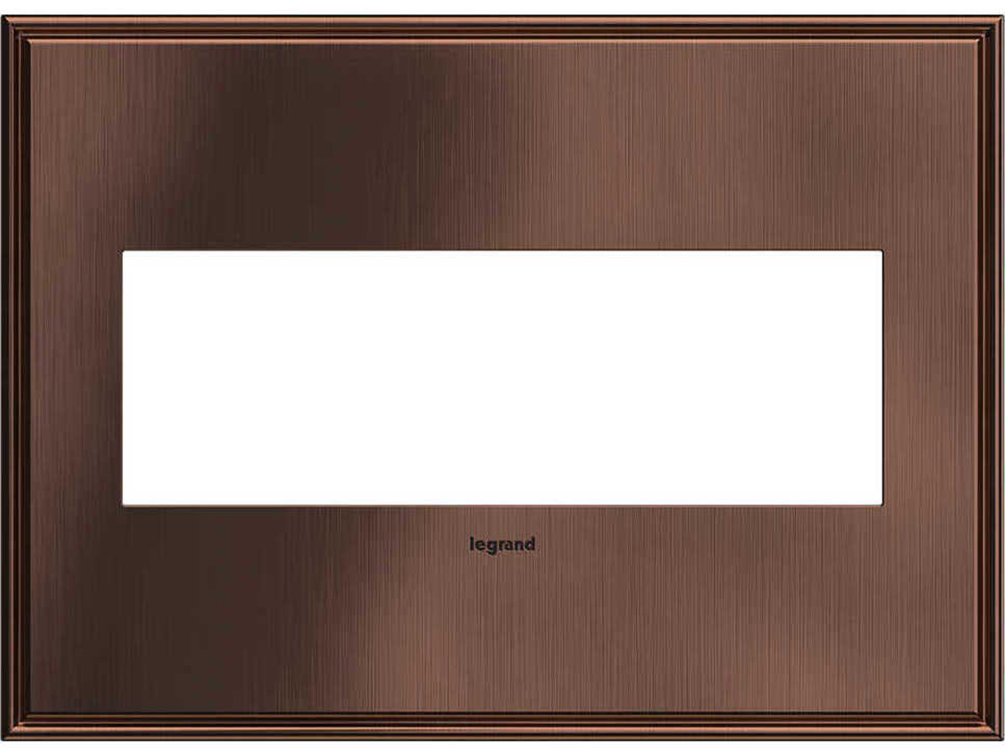 Cast Metals Matte Antique Copper Three-Gang Wall Plate