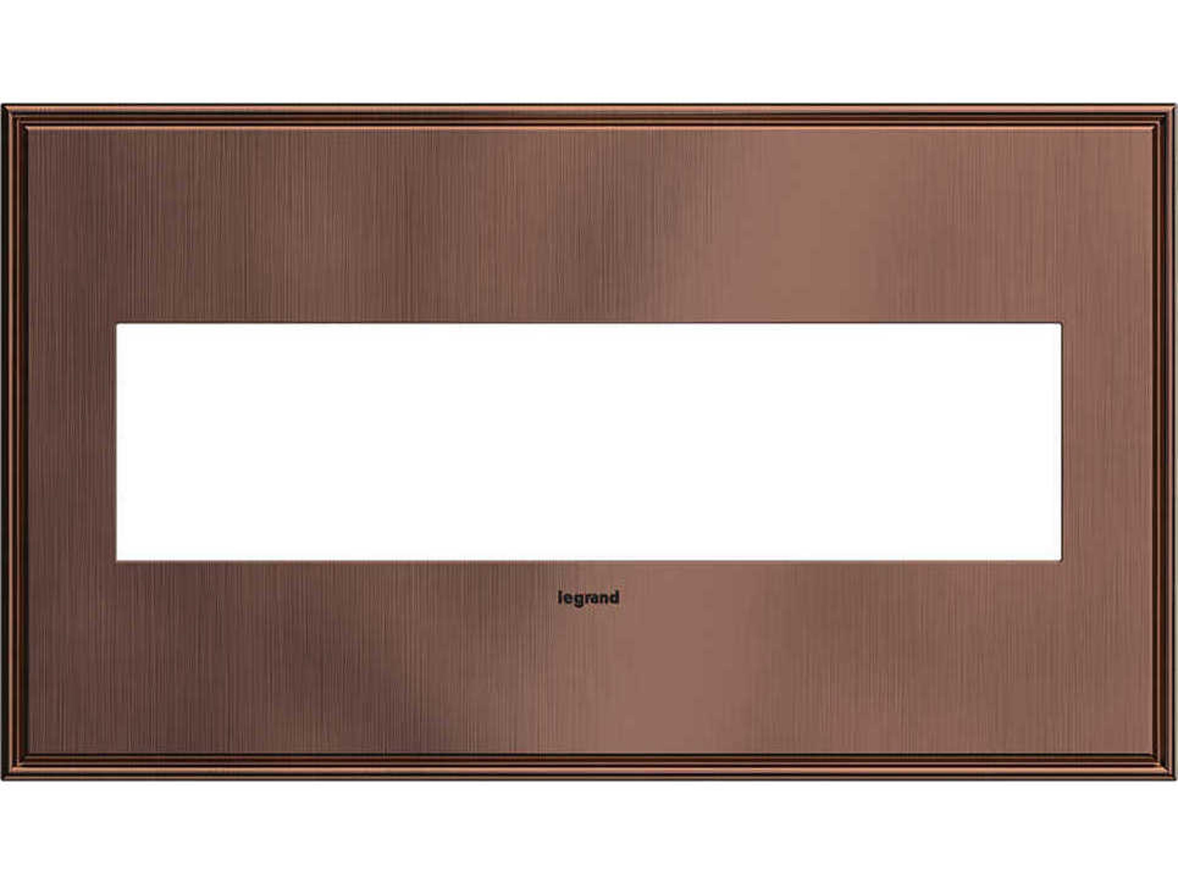 Cast Metals Matte Antique Copper Four-Gang Wall Plate