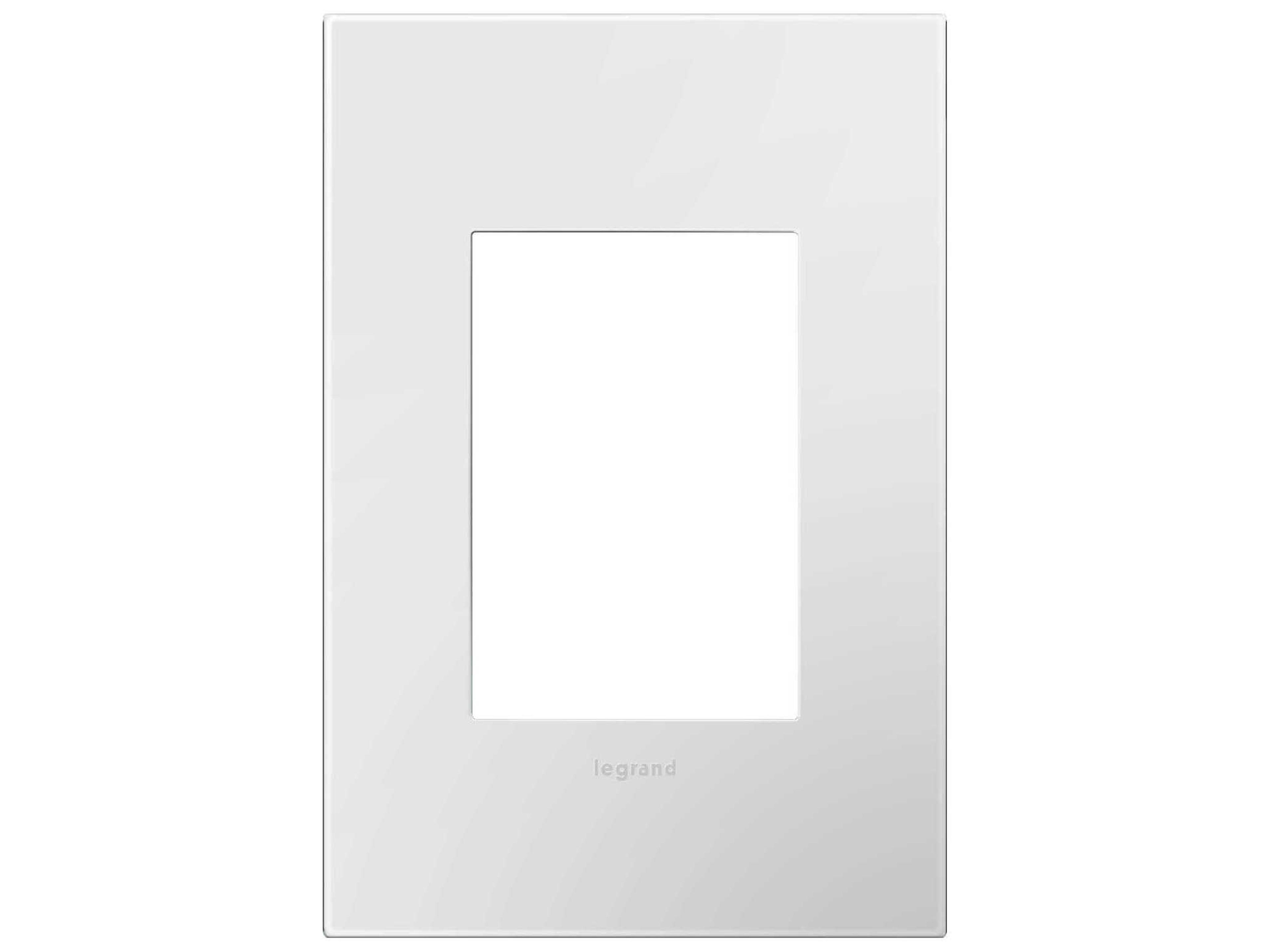 Legrand Plastics Gloss White-on-White One Gang and Wall Plate