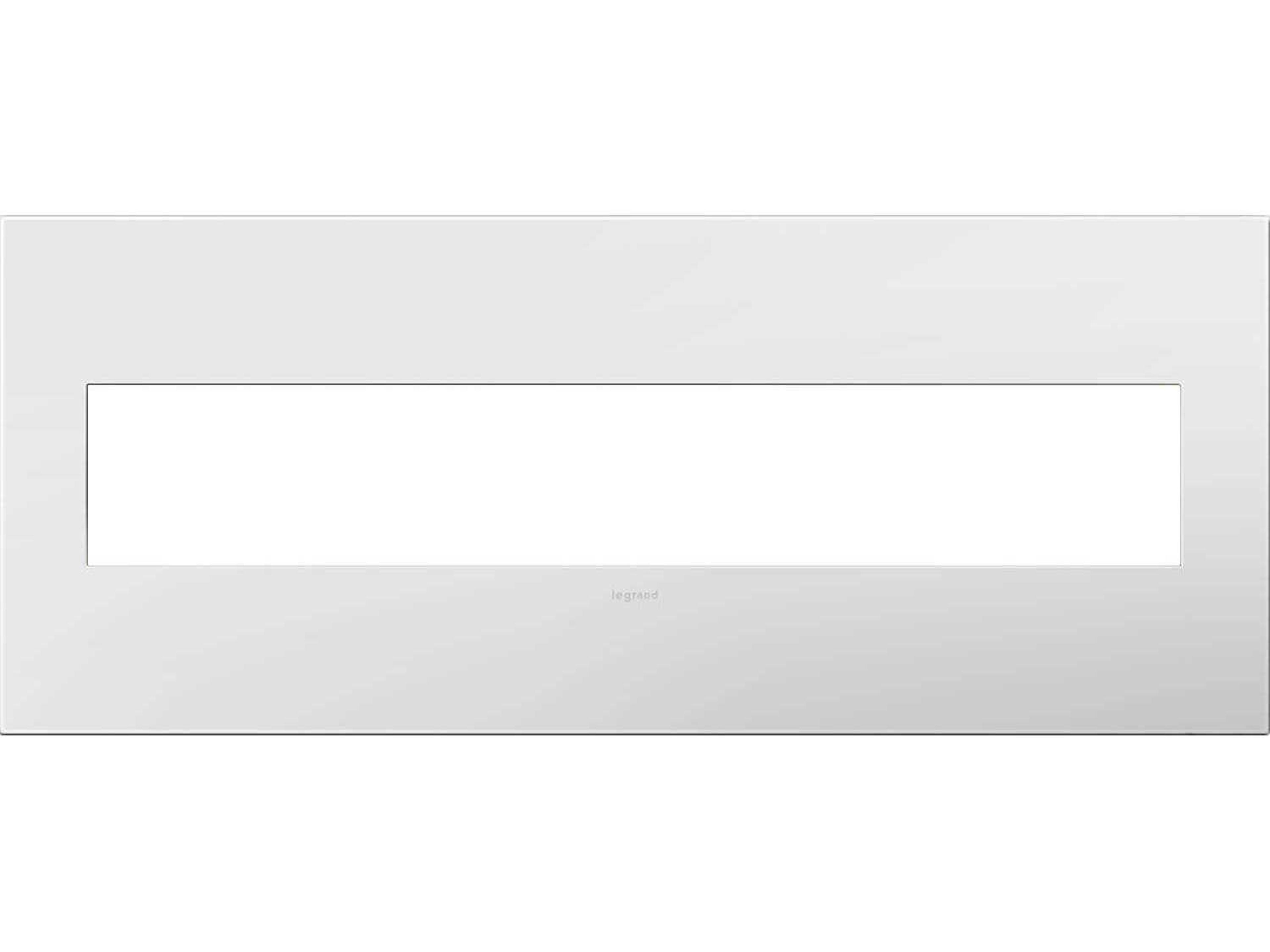 Plastics Gloss White-on-White Six-Gang Wall Plate