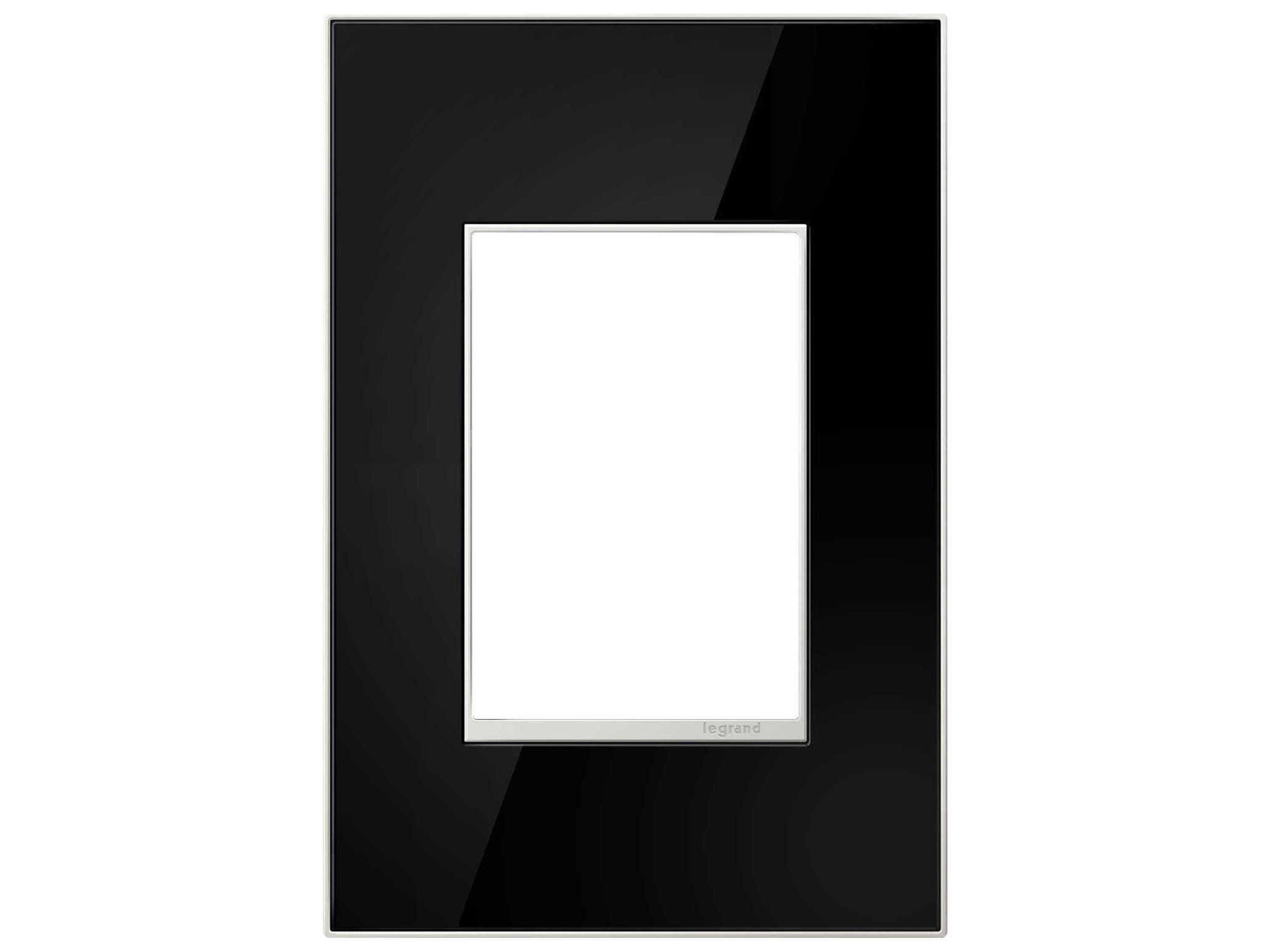 Legrand Real Materials Mirror Black One-Gang and Wall Plate