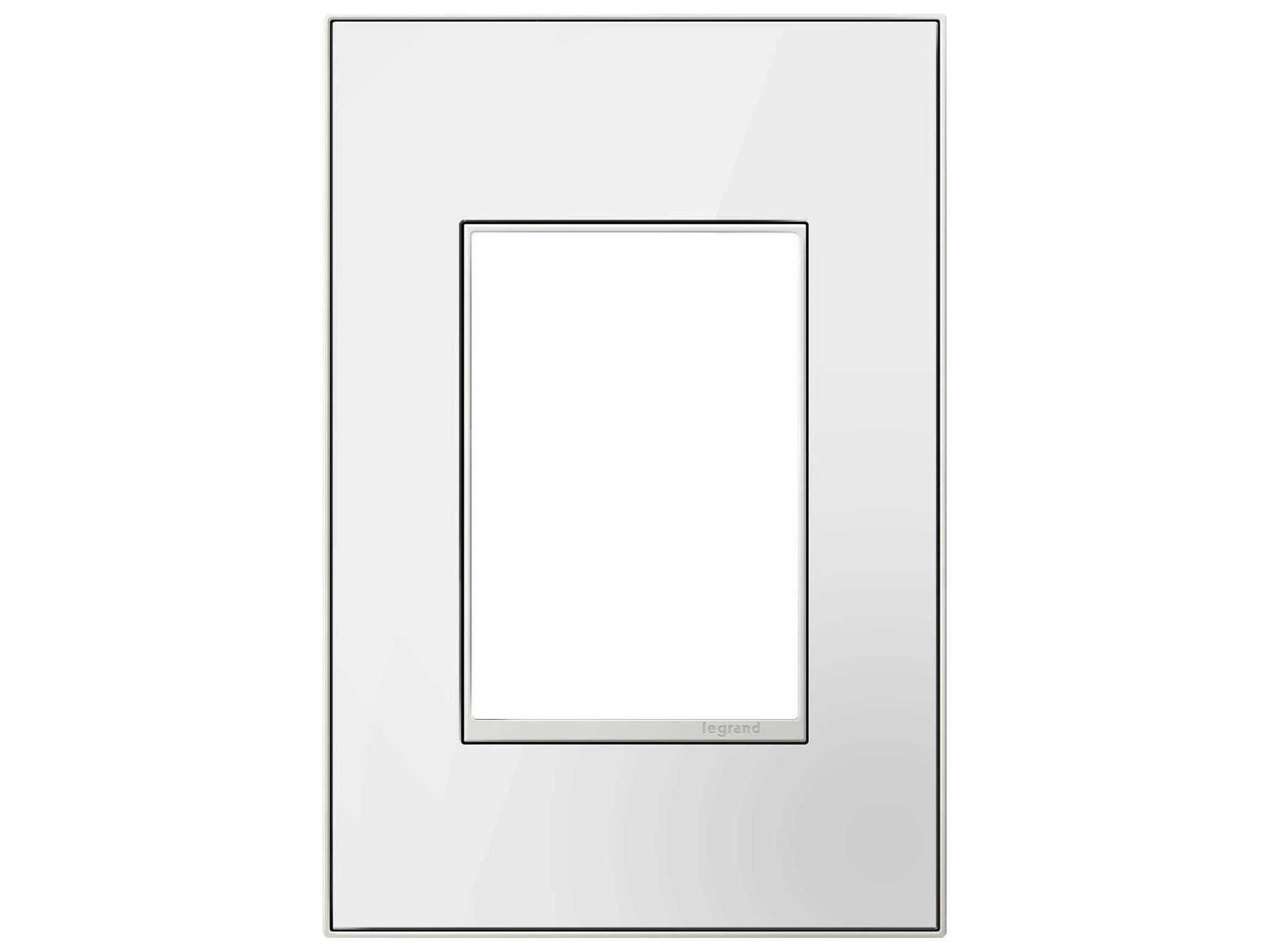 Legrand Real Materials Mirror White One-Gang and Wall Plate