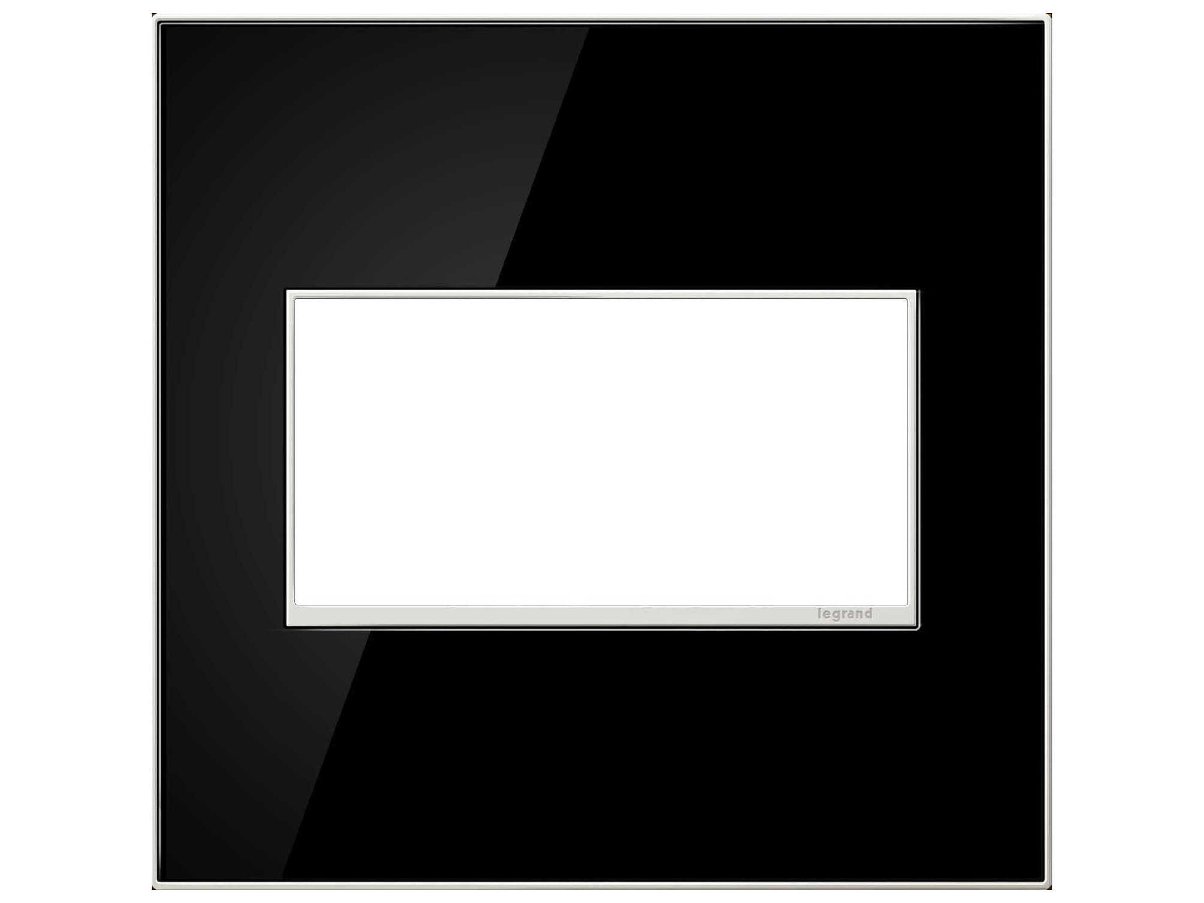 Legrand Real Materials Mirror Black Two-Gang Wall Plate