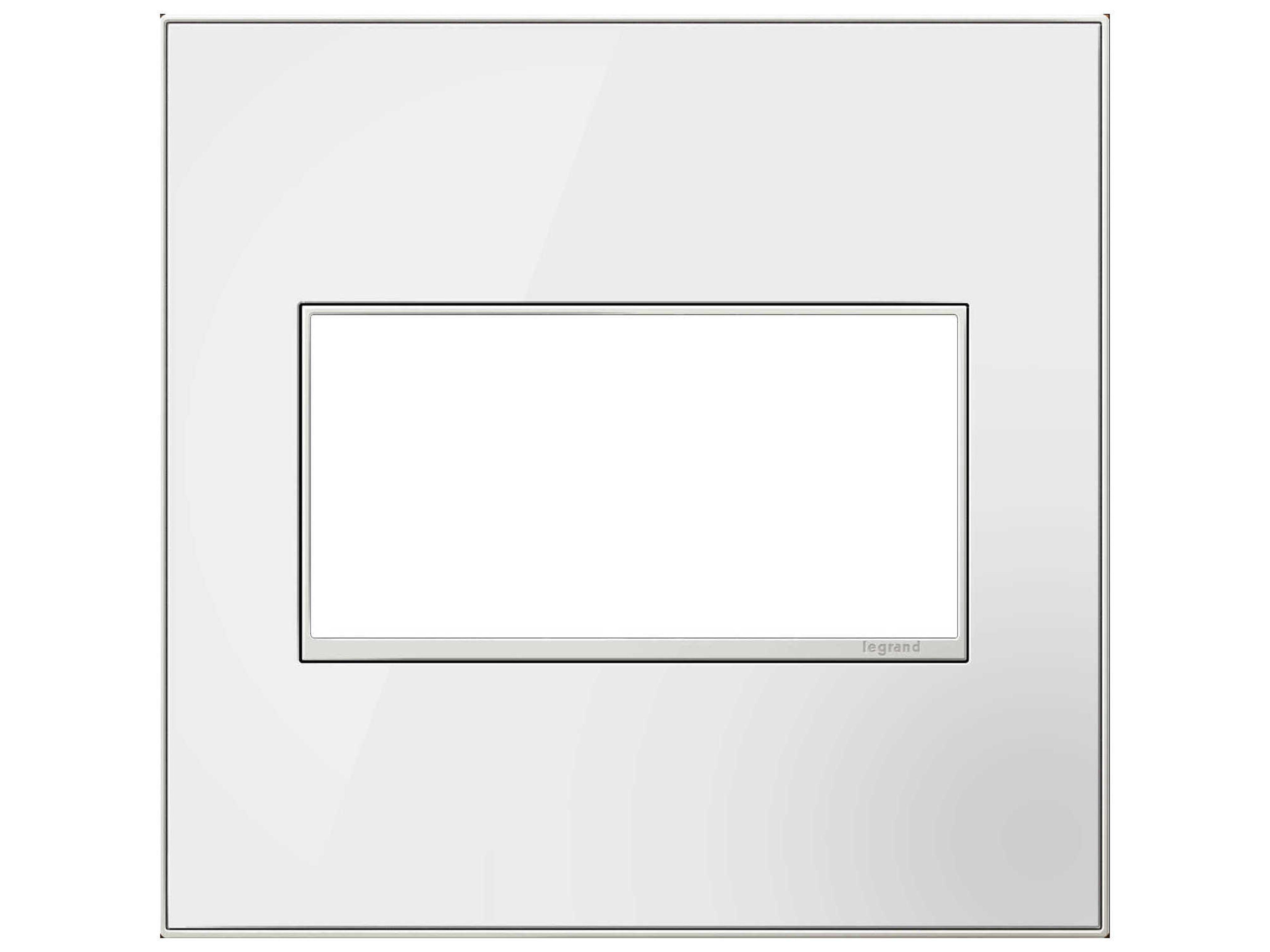 Legrand Real Materials Mirror White Two-Gang Wall Plate