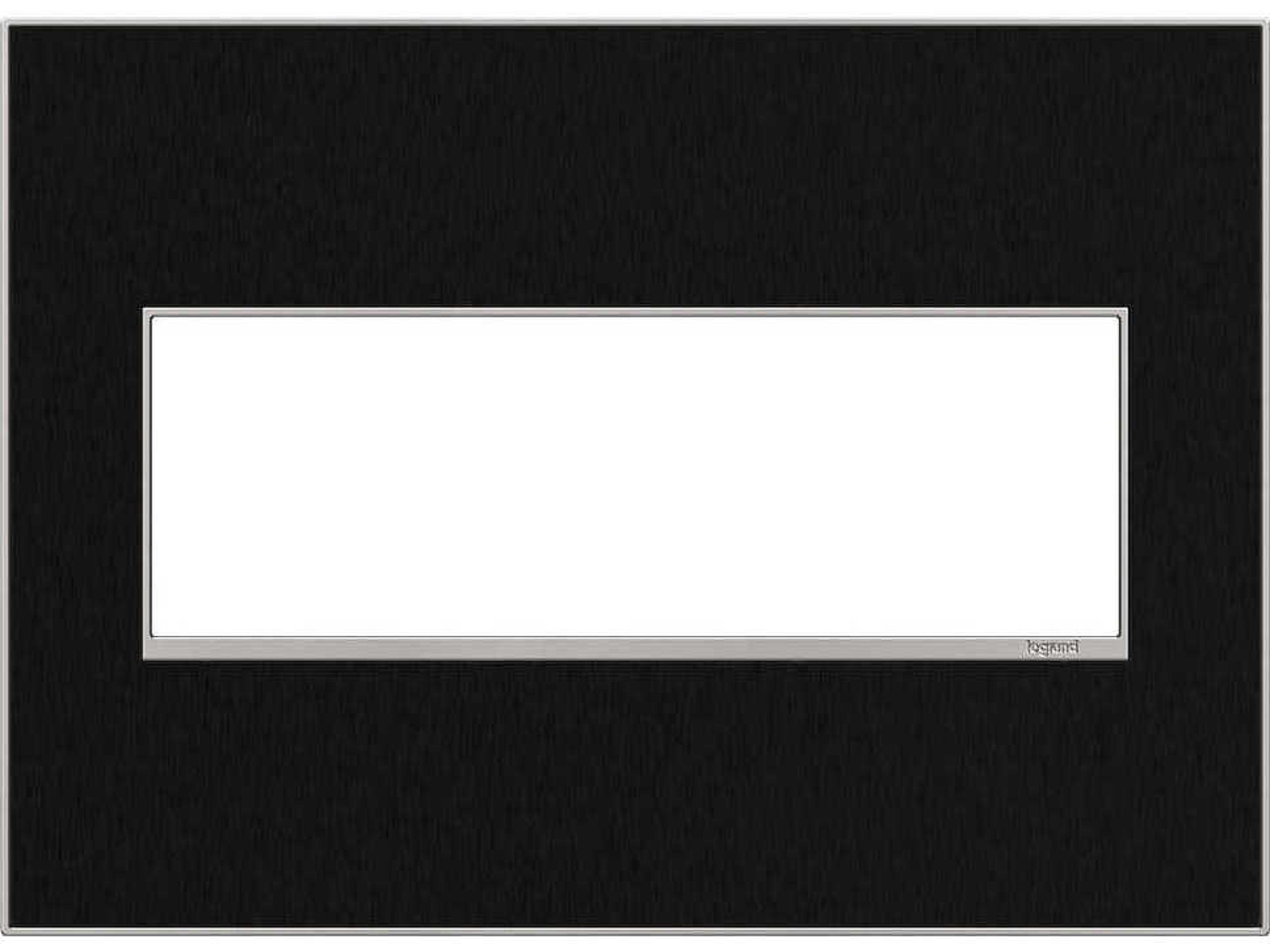 Real Materials Black Stainless Three-Gang Wall Plate