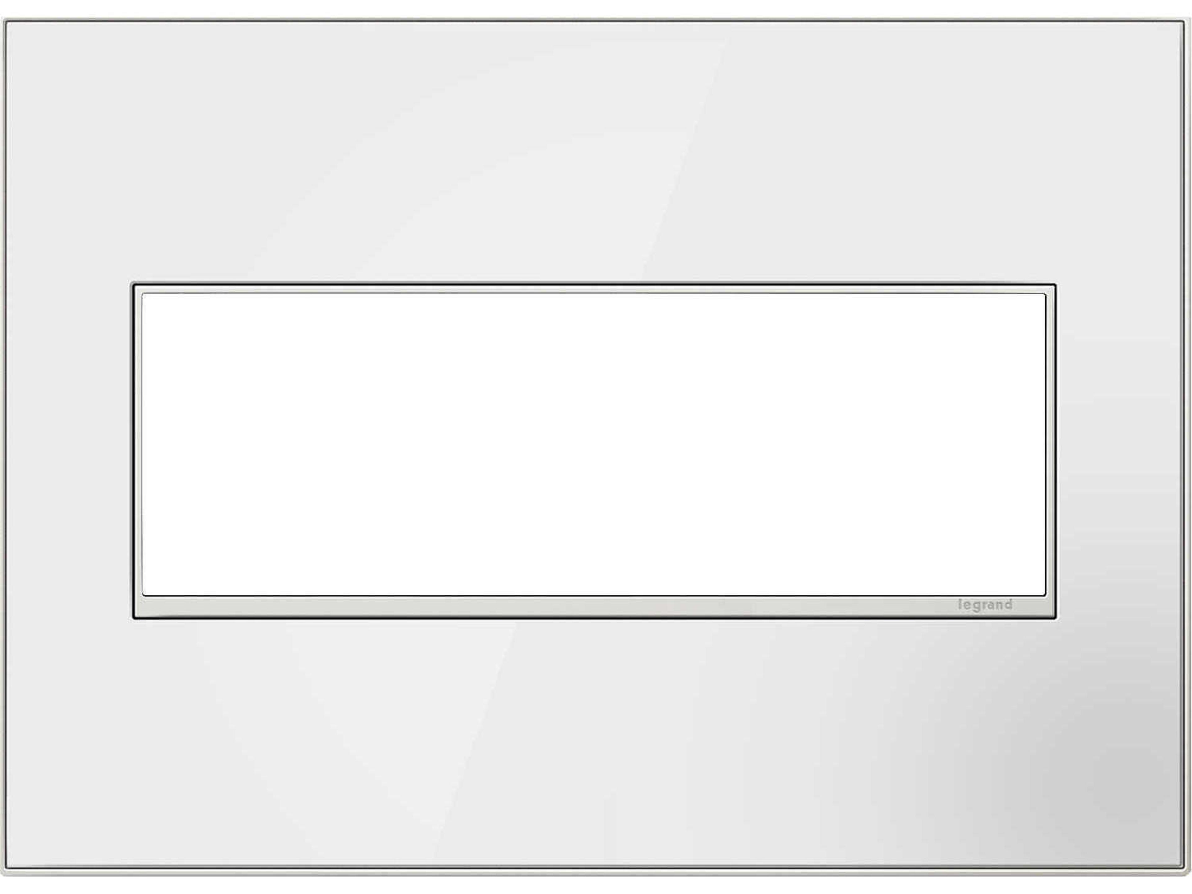 Real Materials Mirror White-on-White Three-Gang Wall Plate