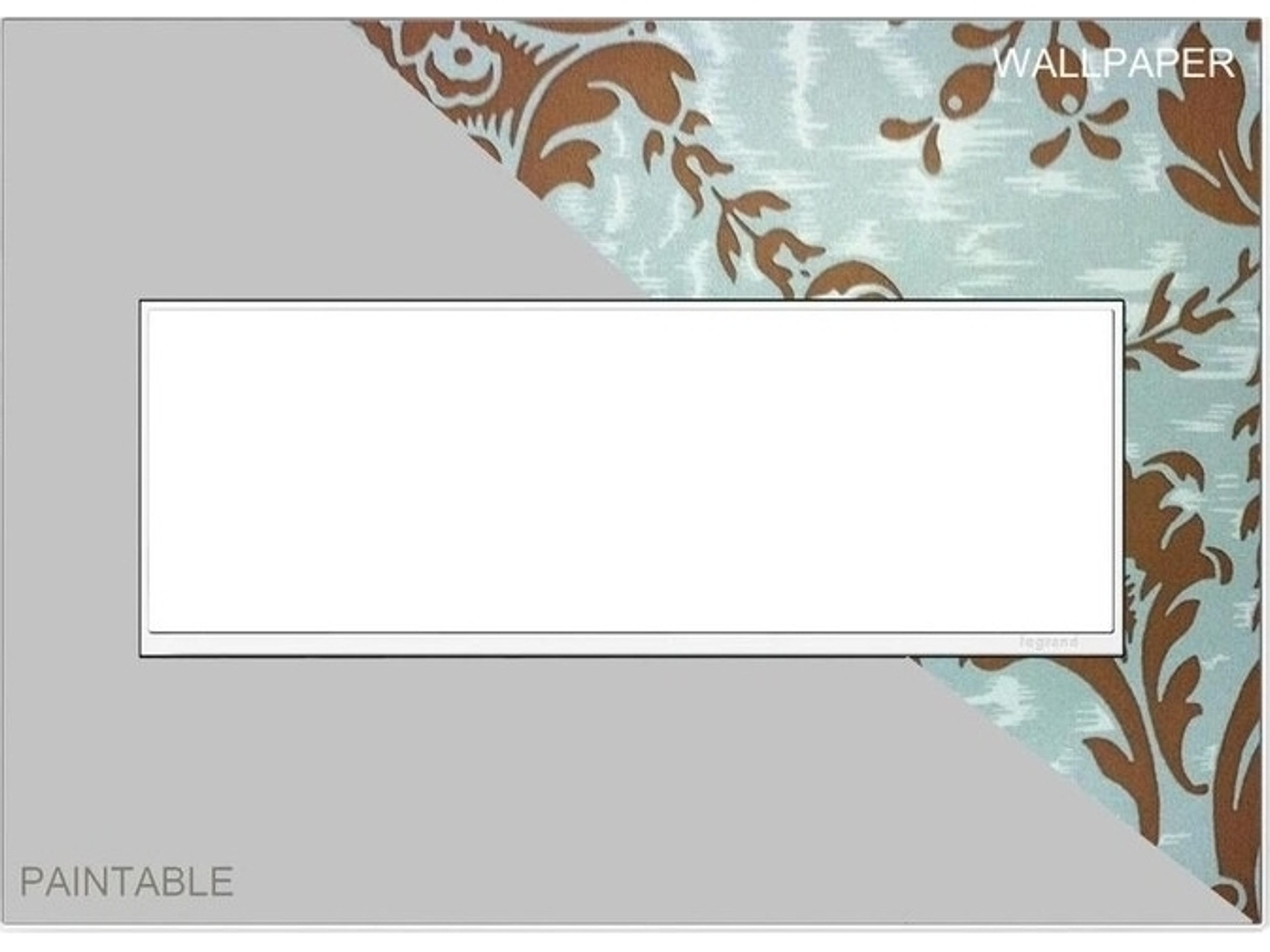 Real Materials Custom Three-Gang Wall Plate with White Trim