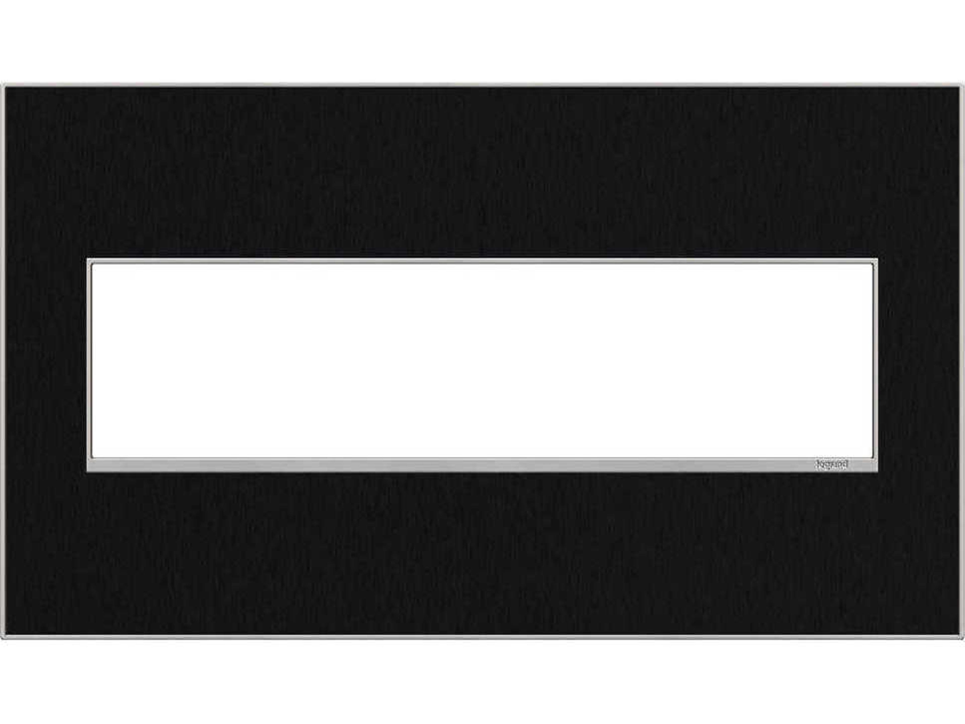 Real Materials Black Stainless Four-Gang Wall Plate