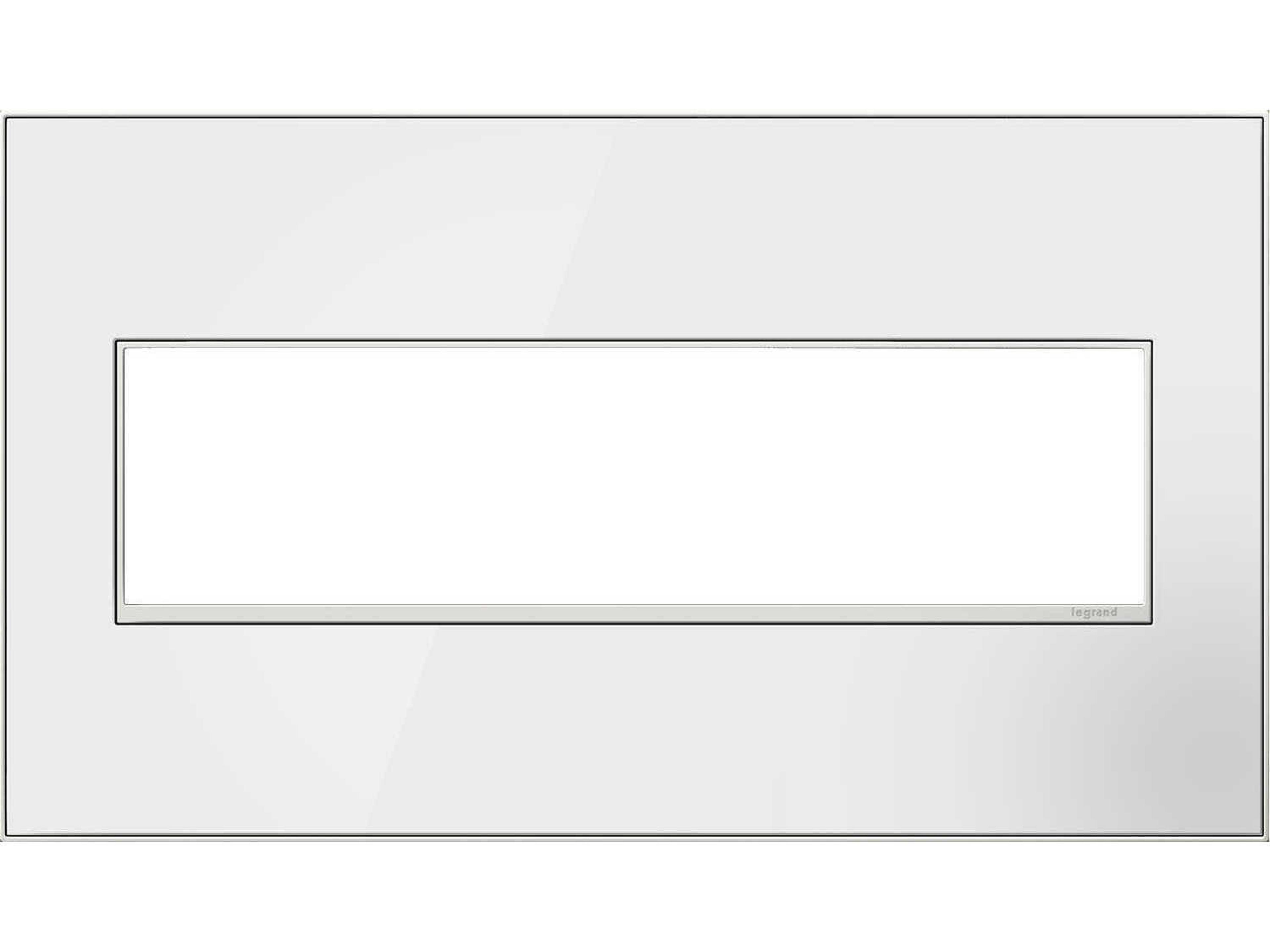 Real Materials Mirror White-on-White Four-Gang Wall Plate