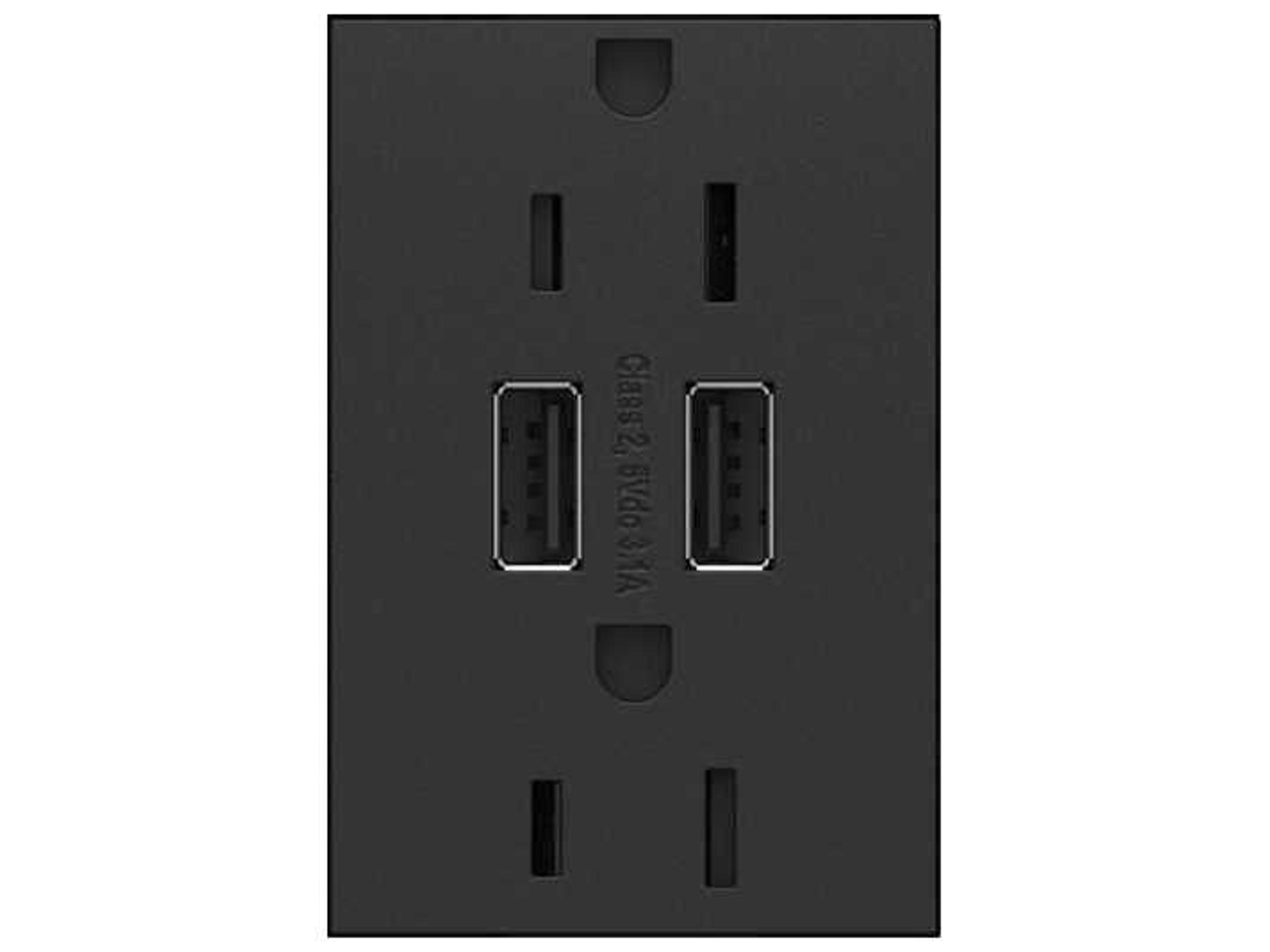 Outlets Graphite Dual USB Plus-Size Outlet Combo