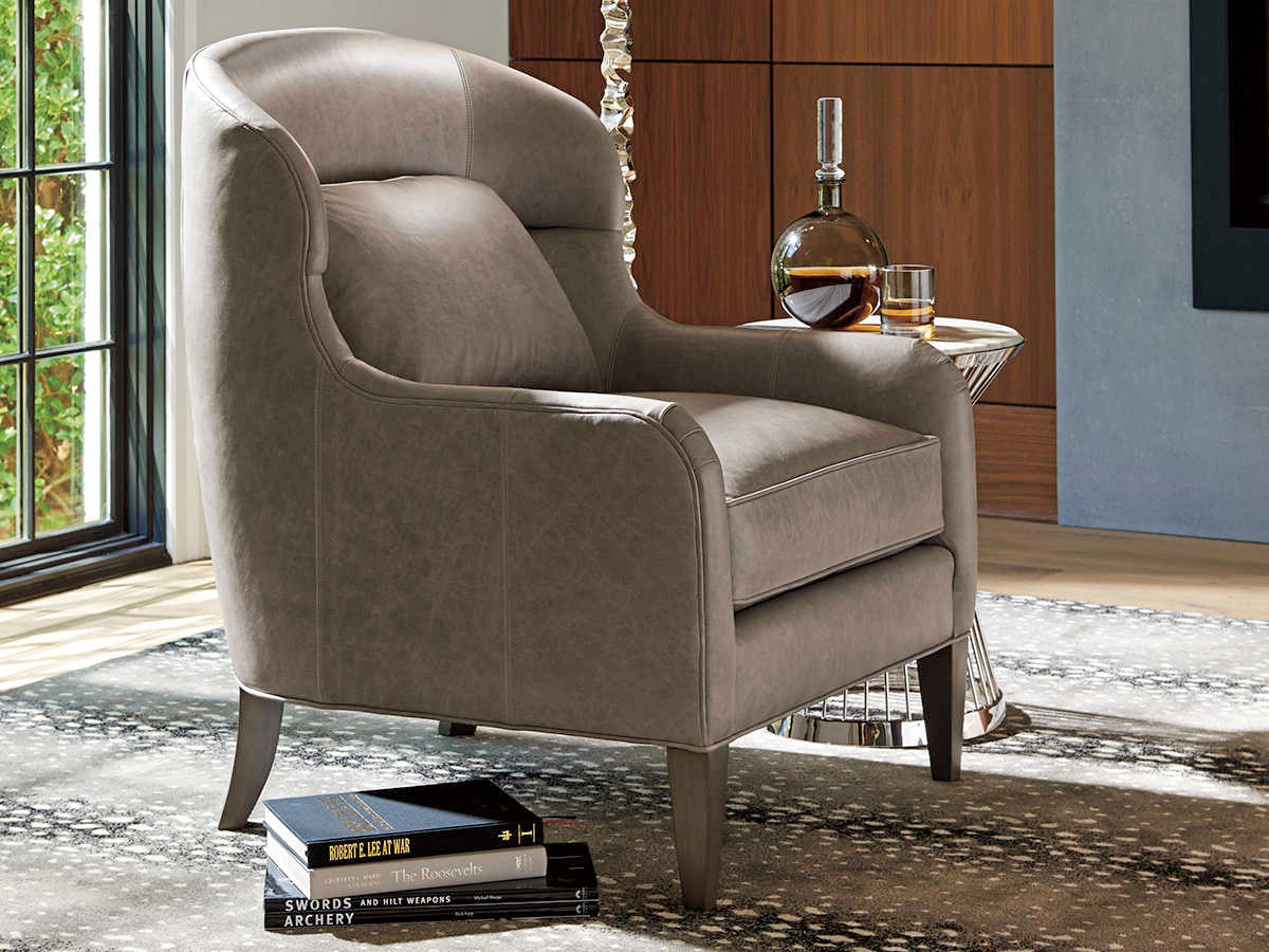 Lexington Ariana Gray Leather Accent Chair