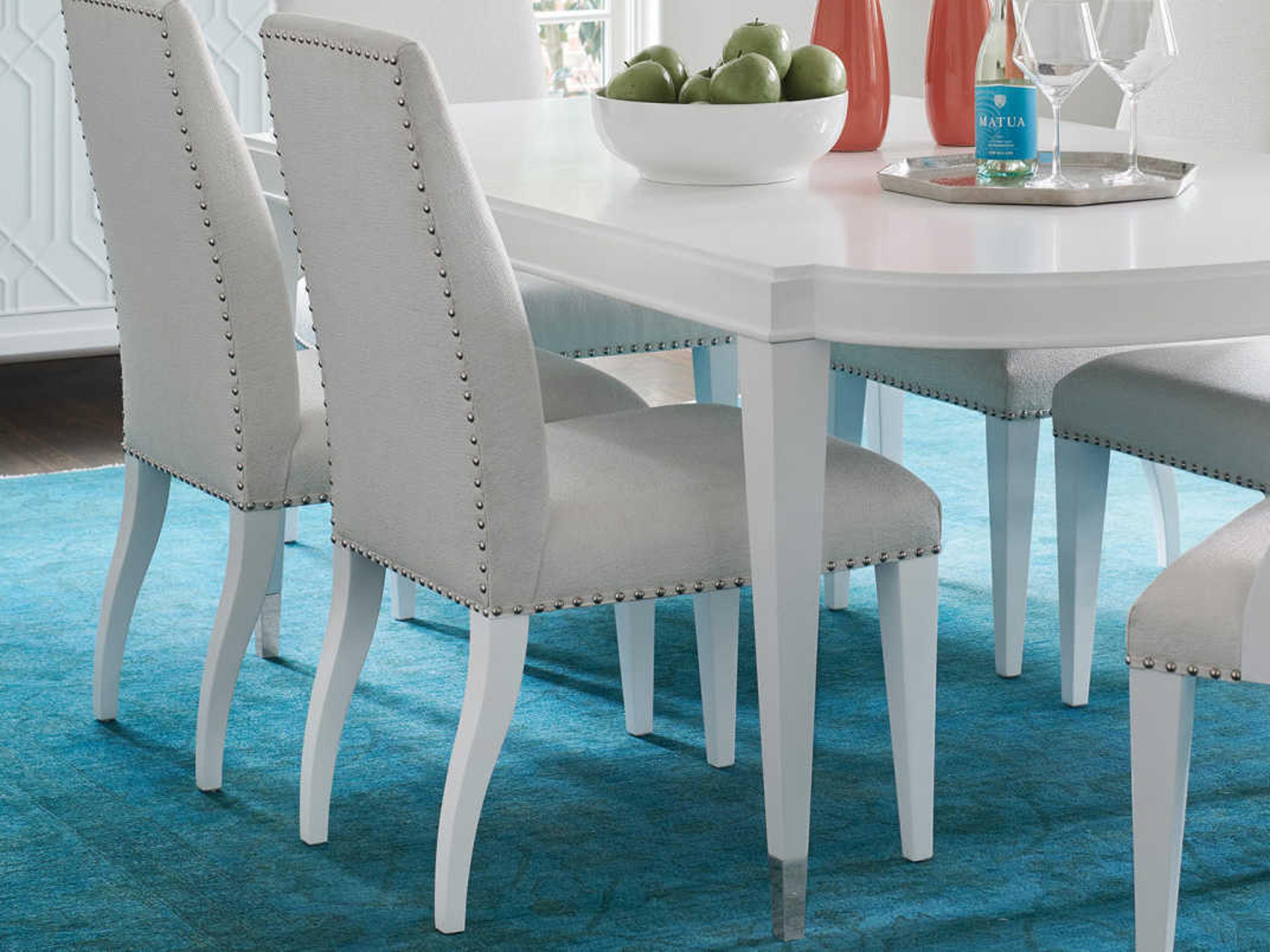 Lexington Avondale Maple Wood White Upholstered Side Dining Chair