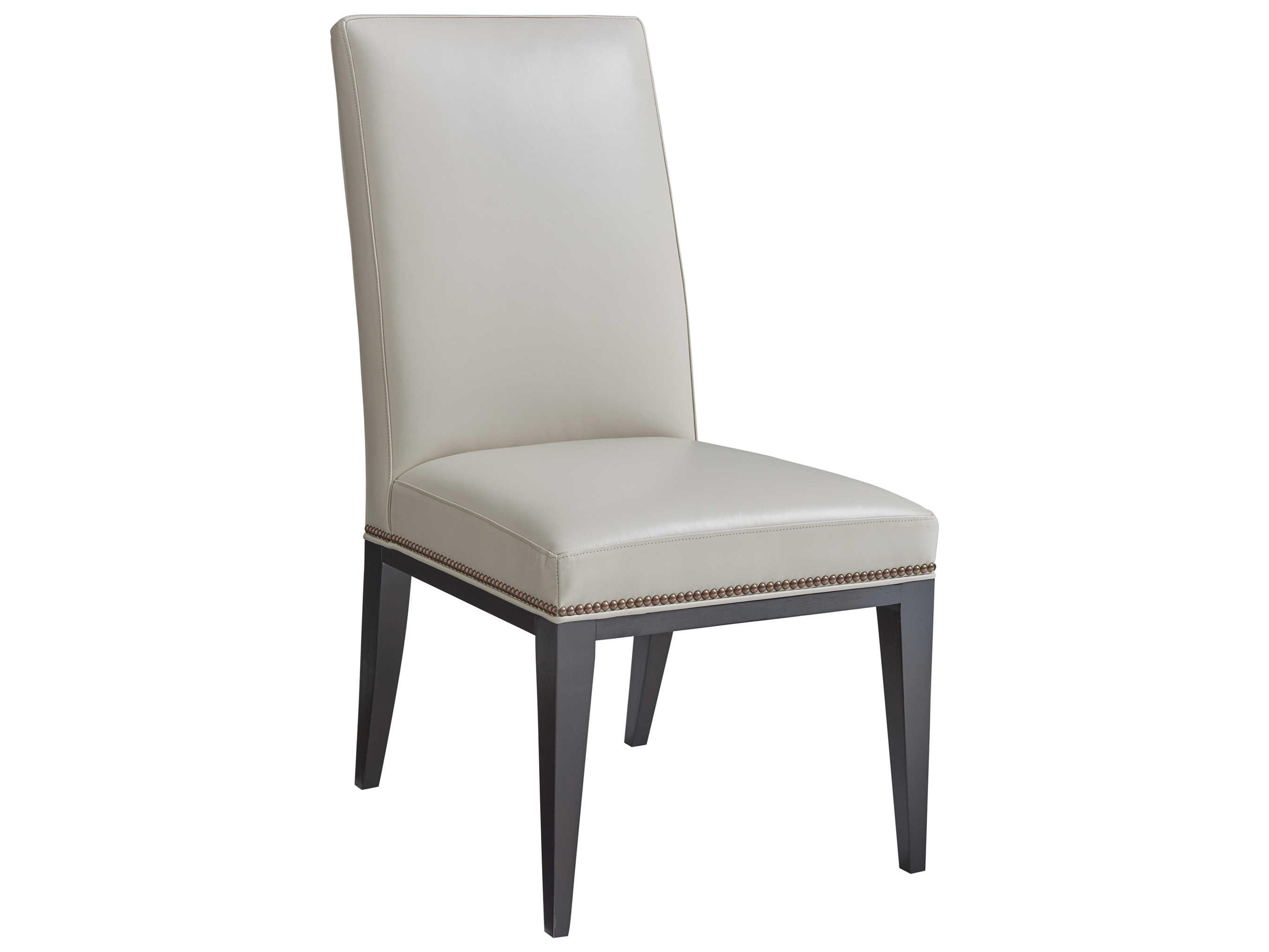 Leather White Upholstered Side Dining Chair