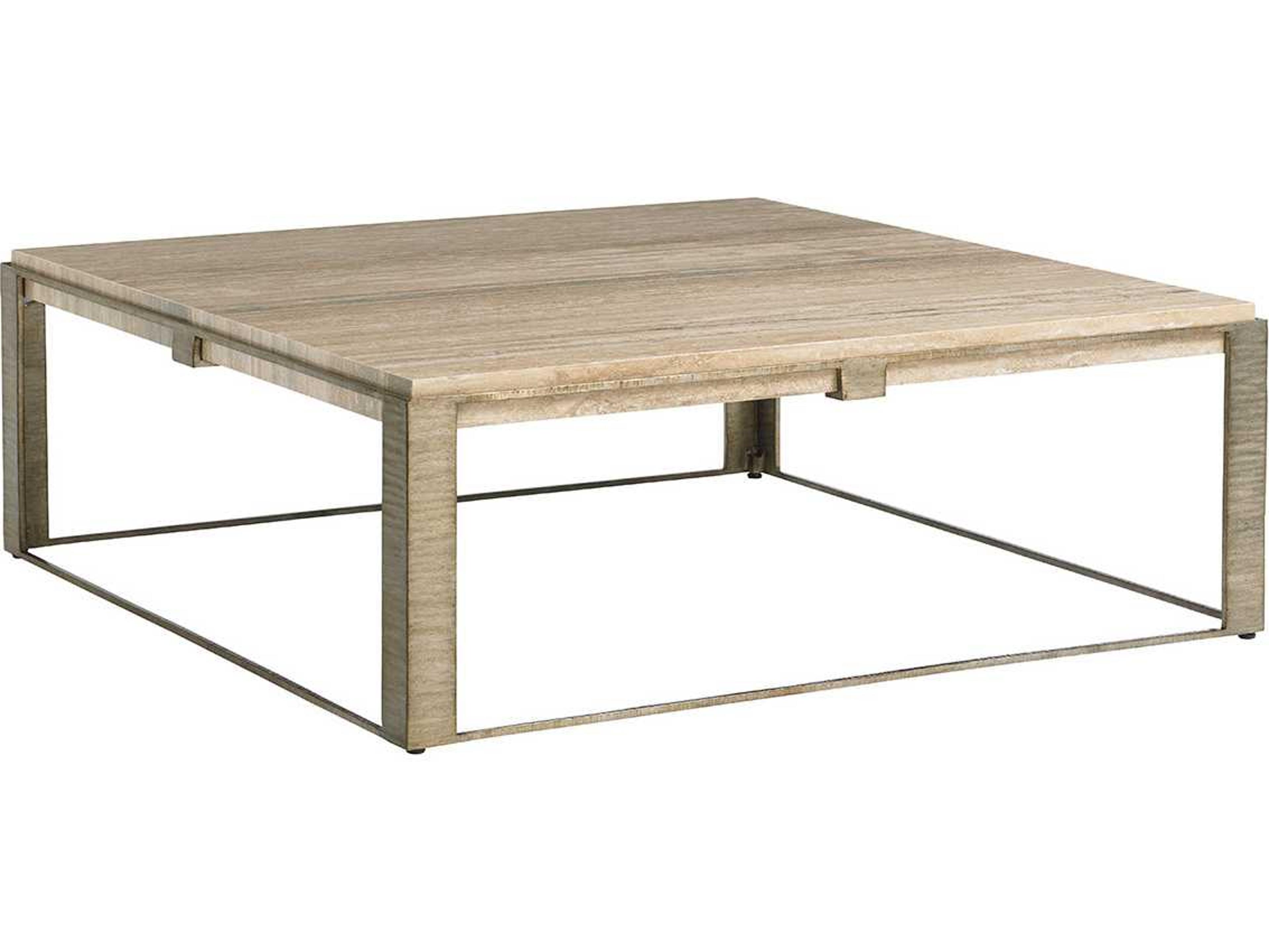Laurel Canyon Stone Canyon Square Coffee Table with Travertine Top