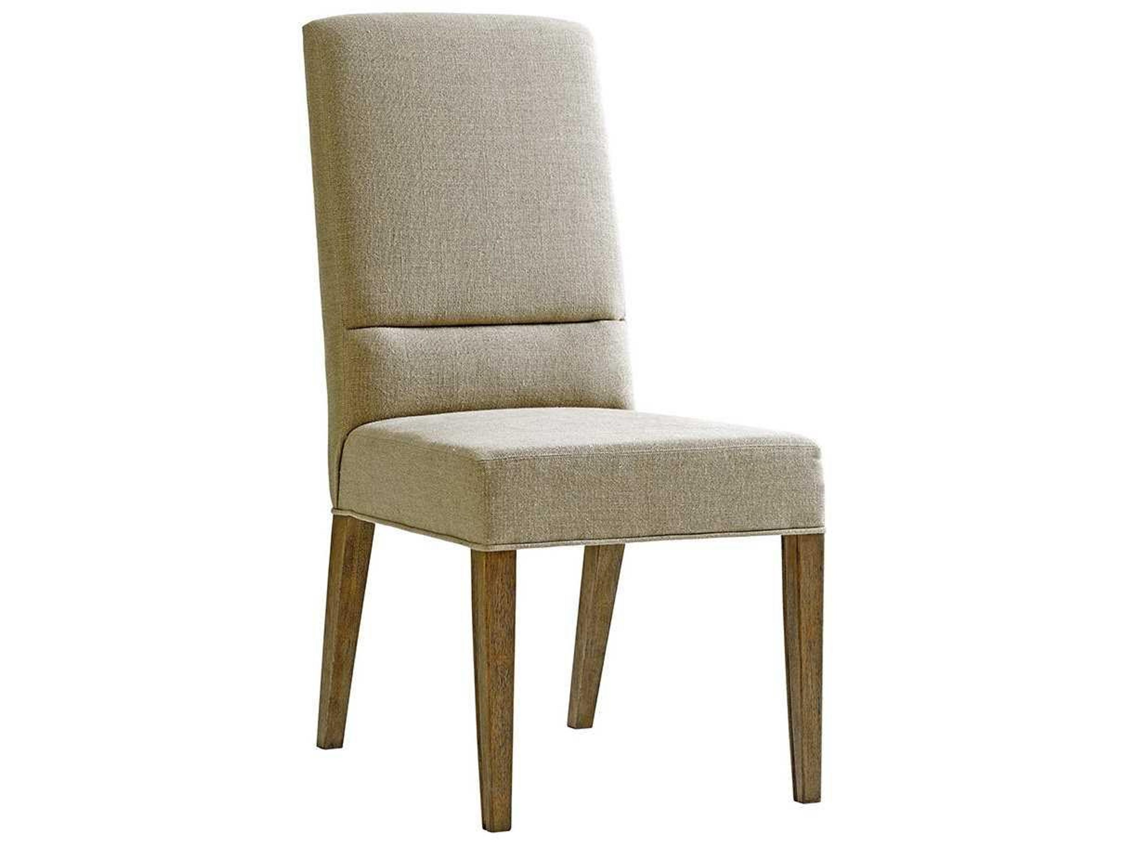 Shadow Play Solid Wood Beige Upholstered Side Dining Chair