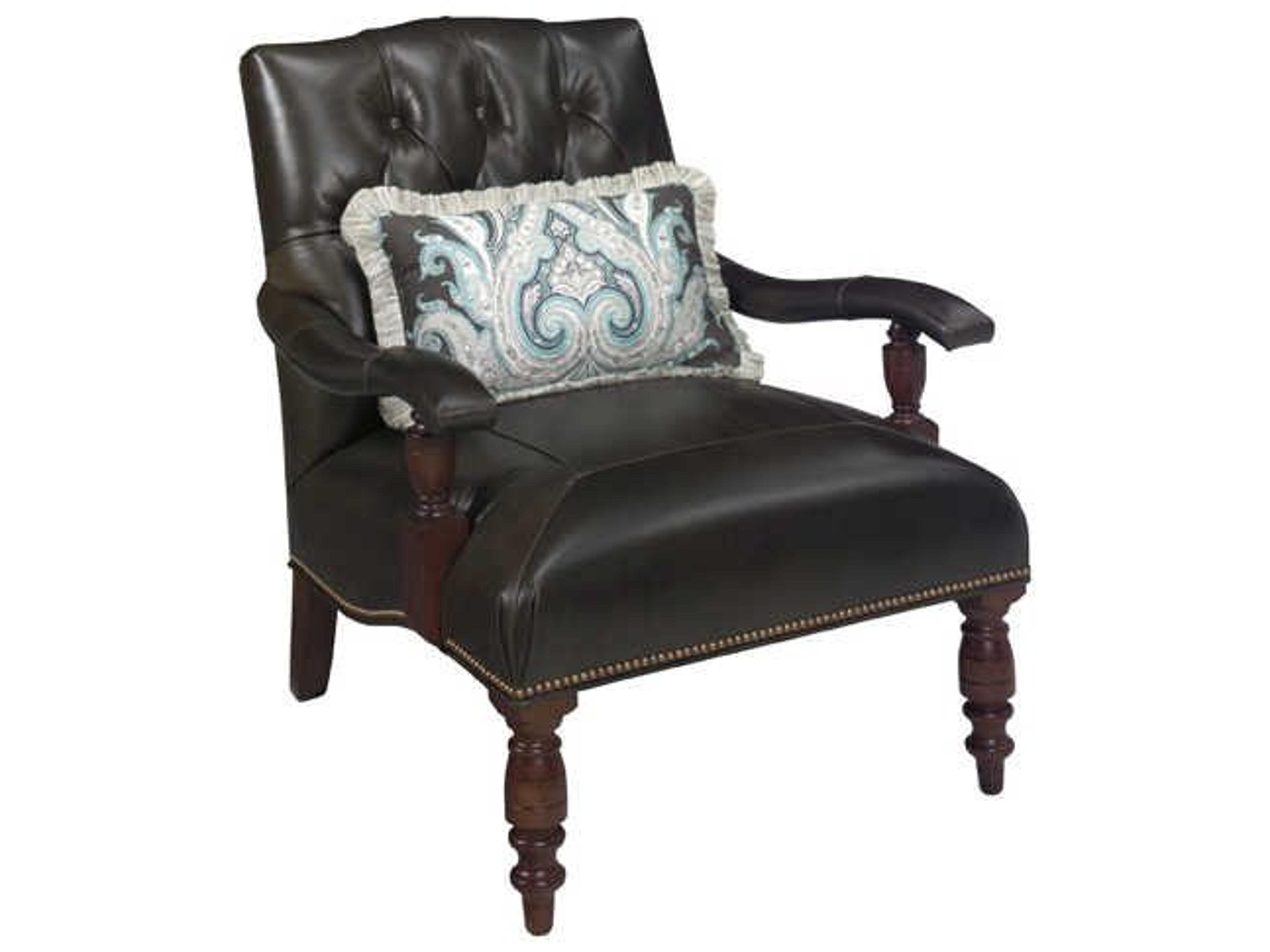 Lexington Upholstery Leather Tufted Accent Chair