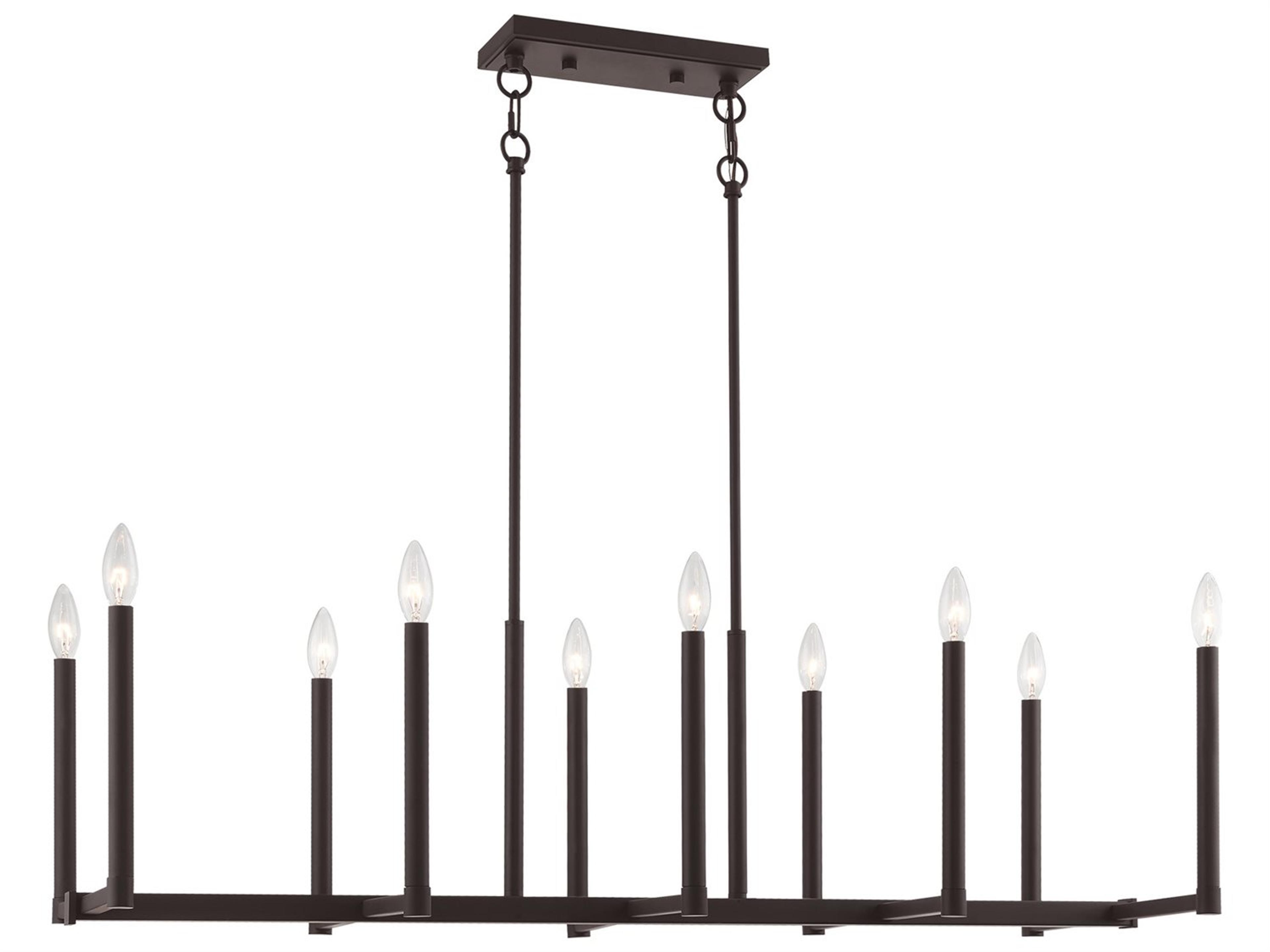 Alpine 10-Light Bronze Linear Island Pendant