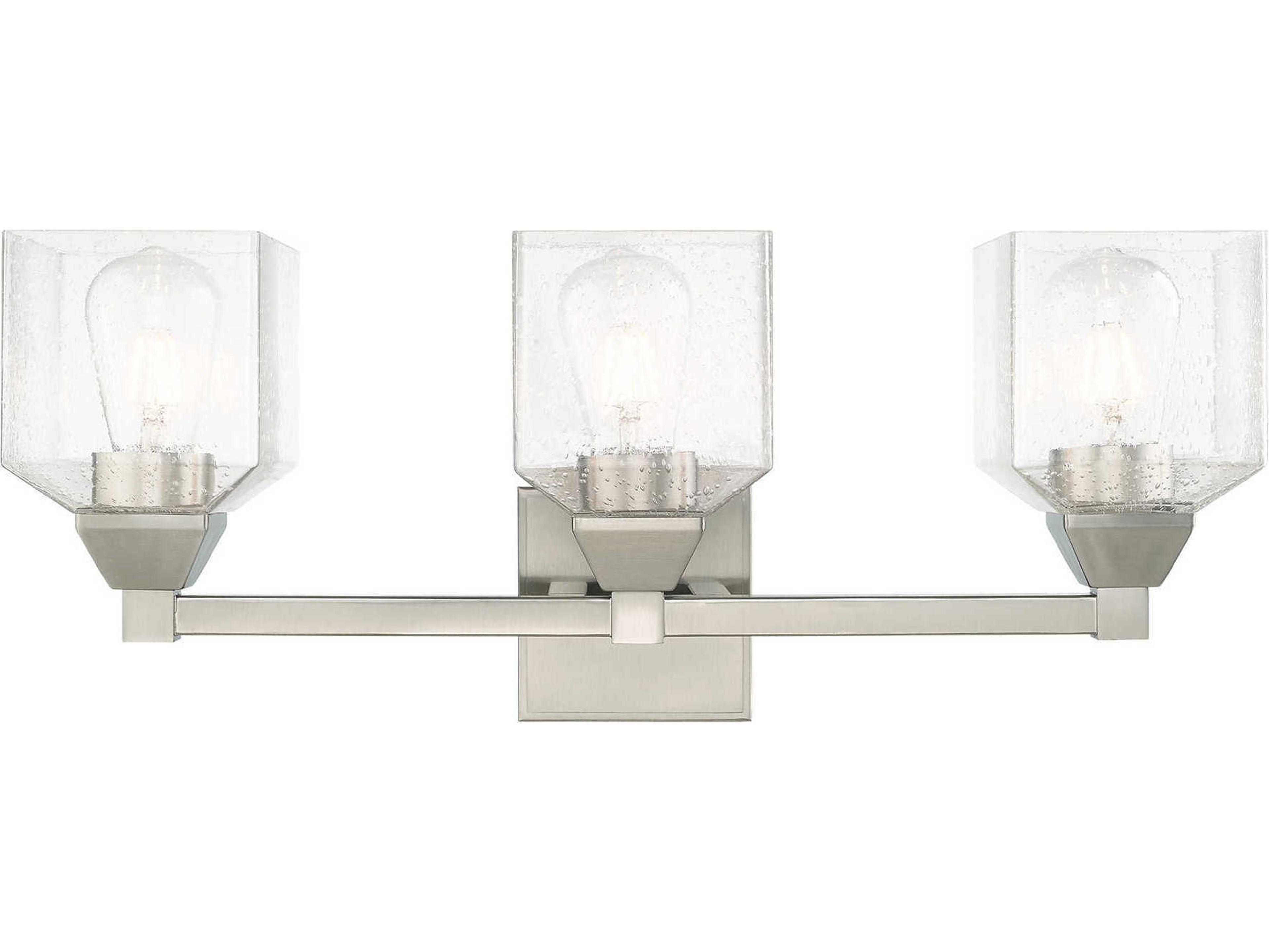 Aragon Brushed Nickel Glass Vanity Light