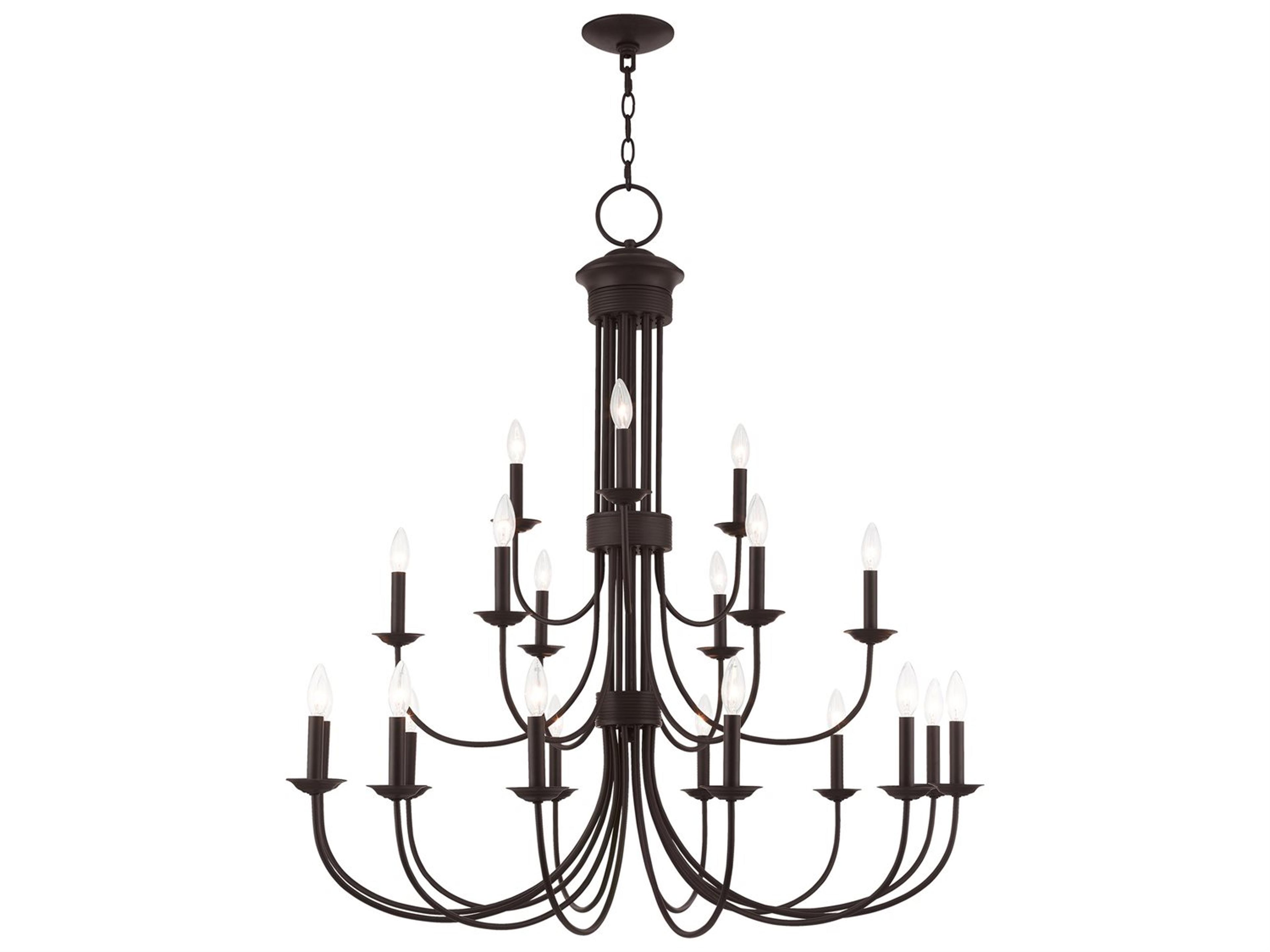 Estate 21-Light Bronze Tiered Chandelier