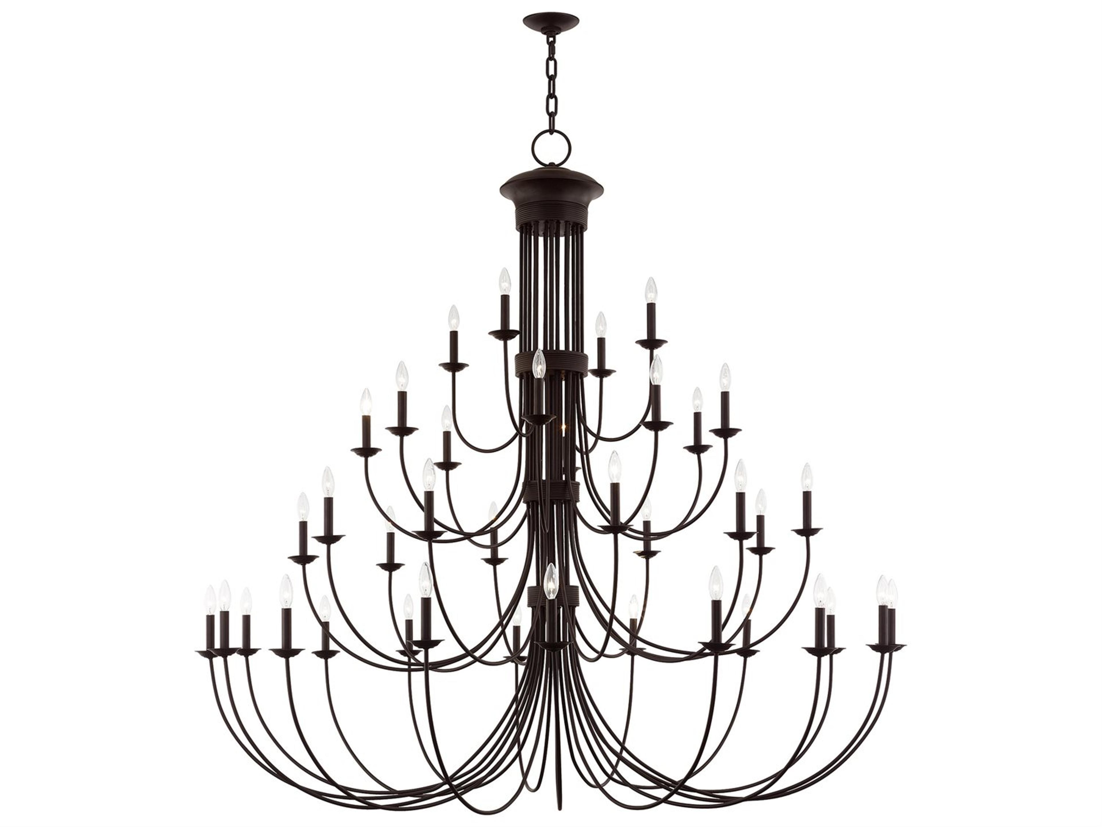 Estate 38-Light Bronze Tiered Chandelier