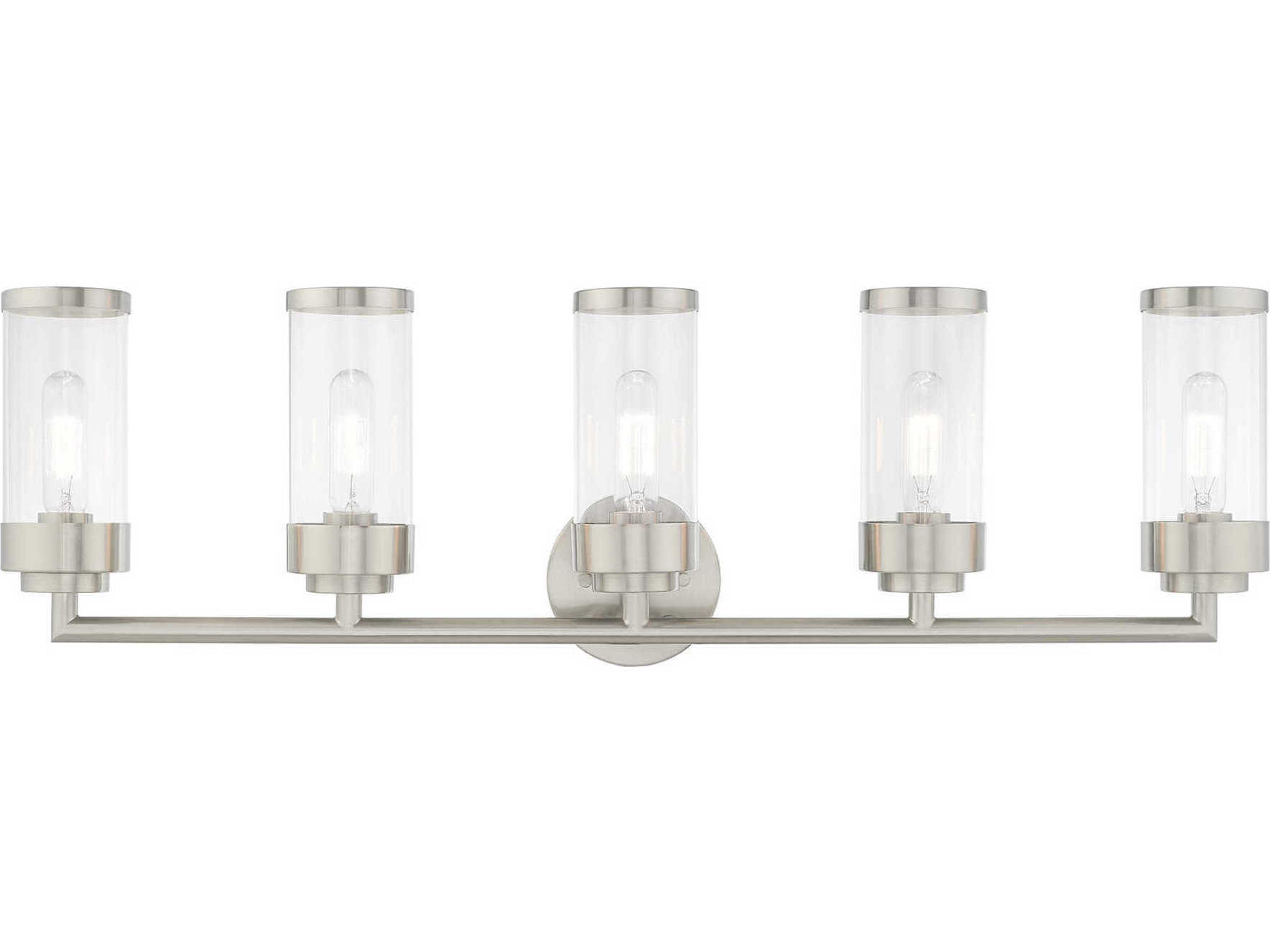 Hillcrest Brushed Nickel Glass Vanity Light