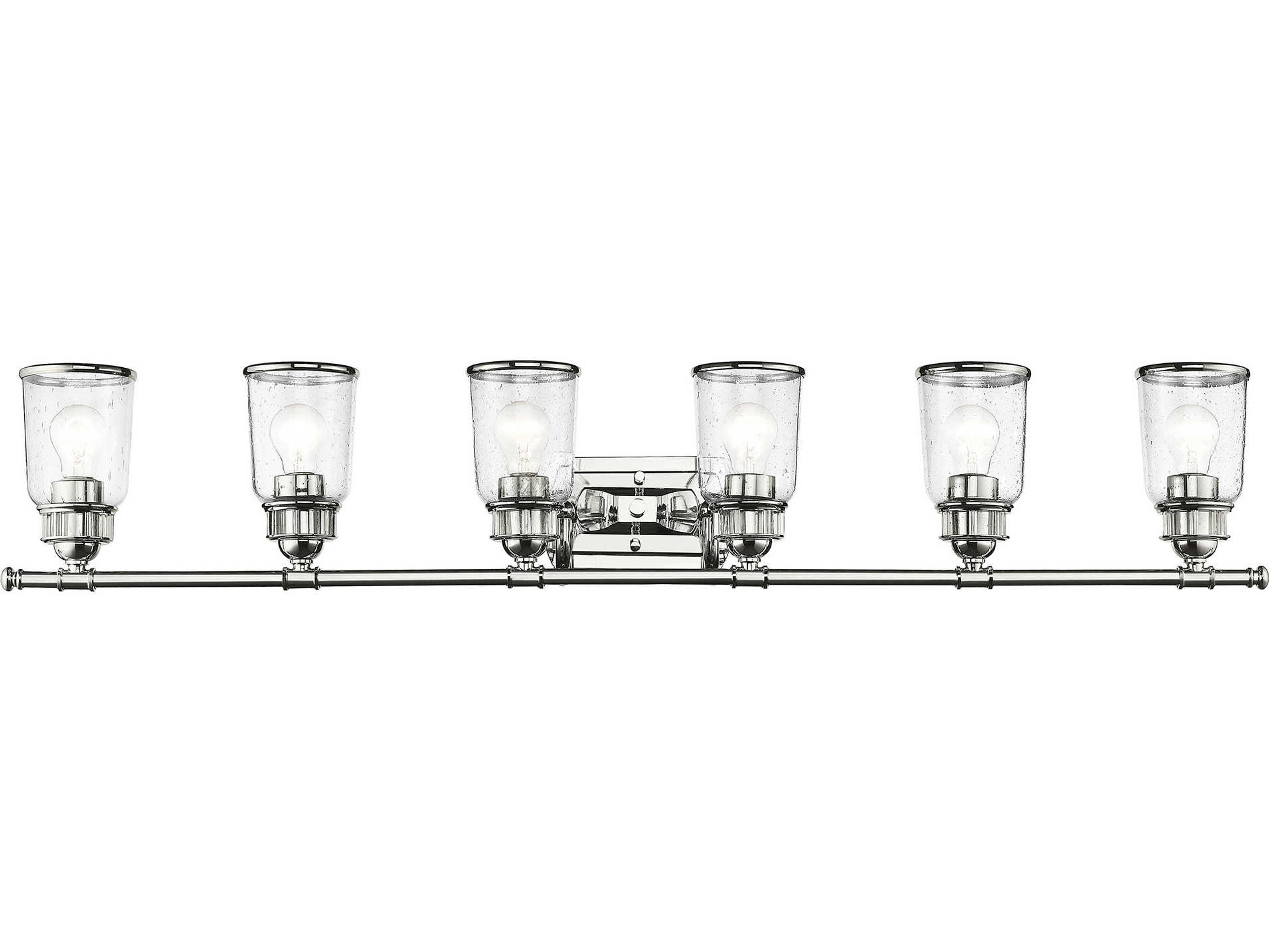 Lawrenceville 6-Light Polished Chrome Glass Vanity Light