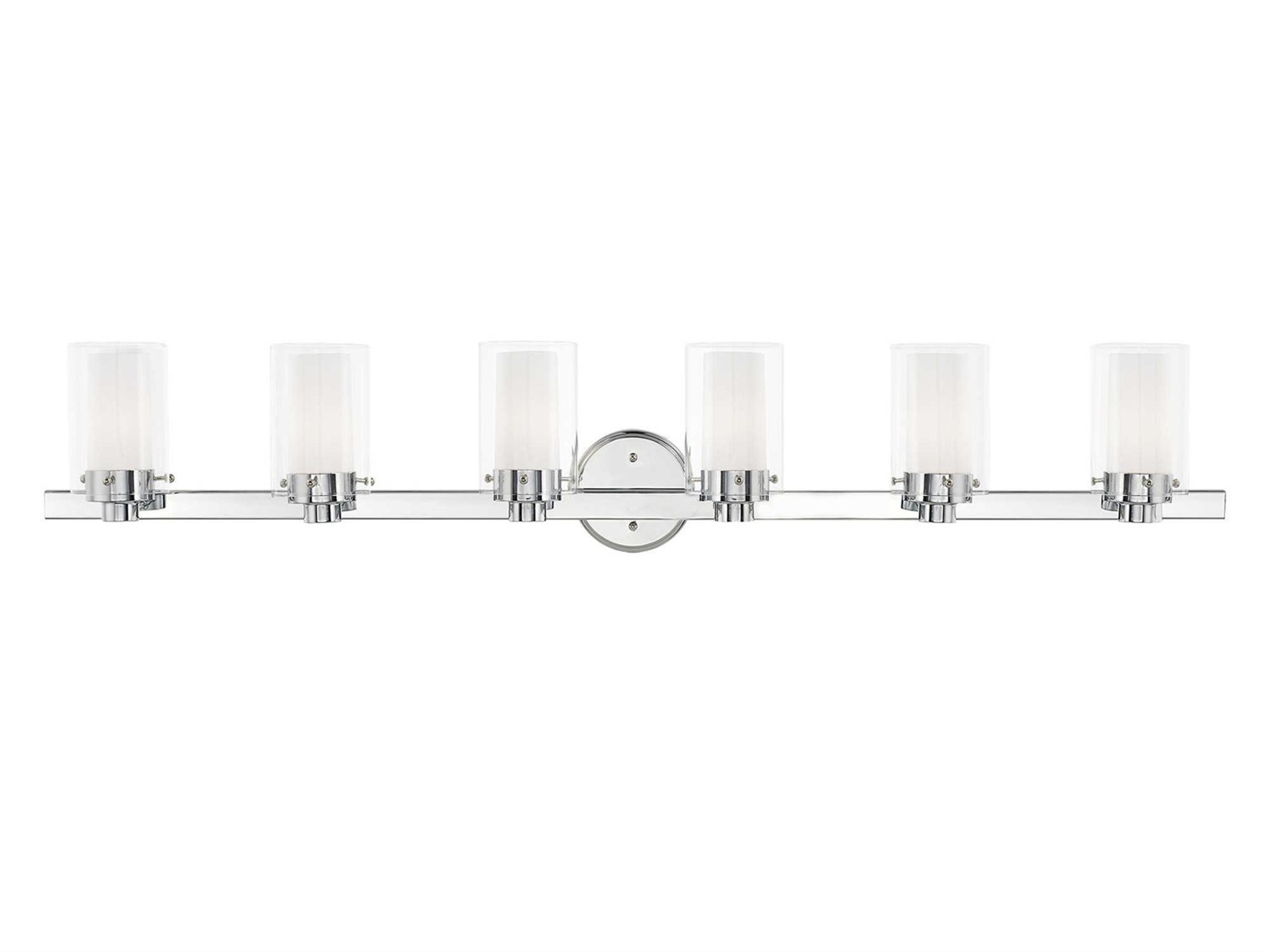 Manhattan 6-Light Chrome Glass Vanity Light