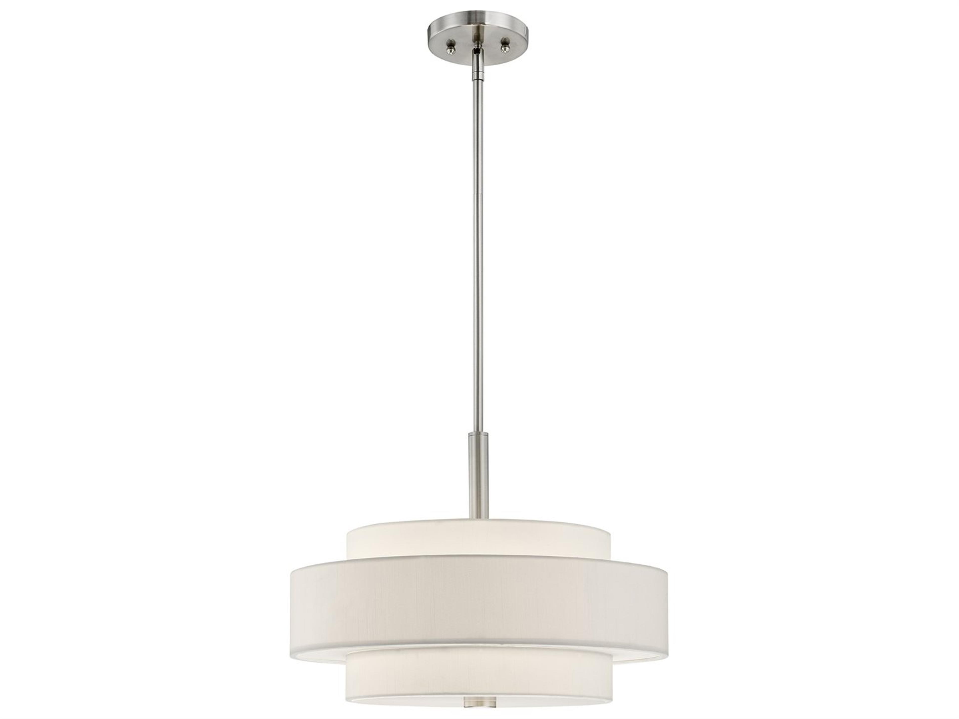 Meridian 4-Light Brushed Nickel Cylinder Drum Pendant